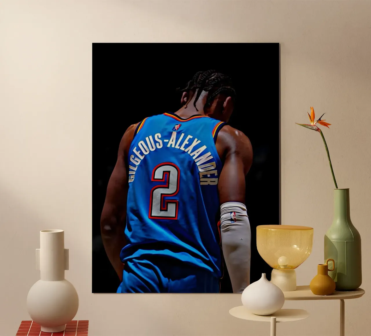Gilgeous-Alexander poster con telaio in legno da Low poly art