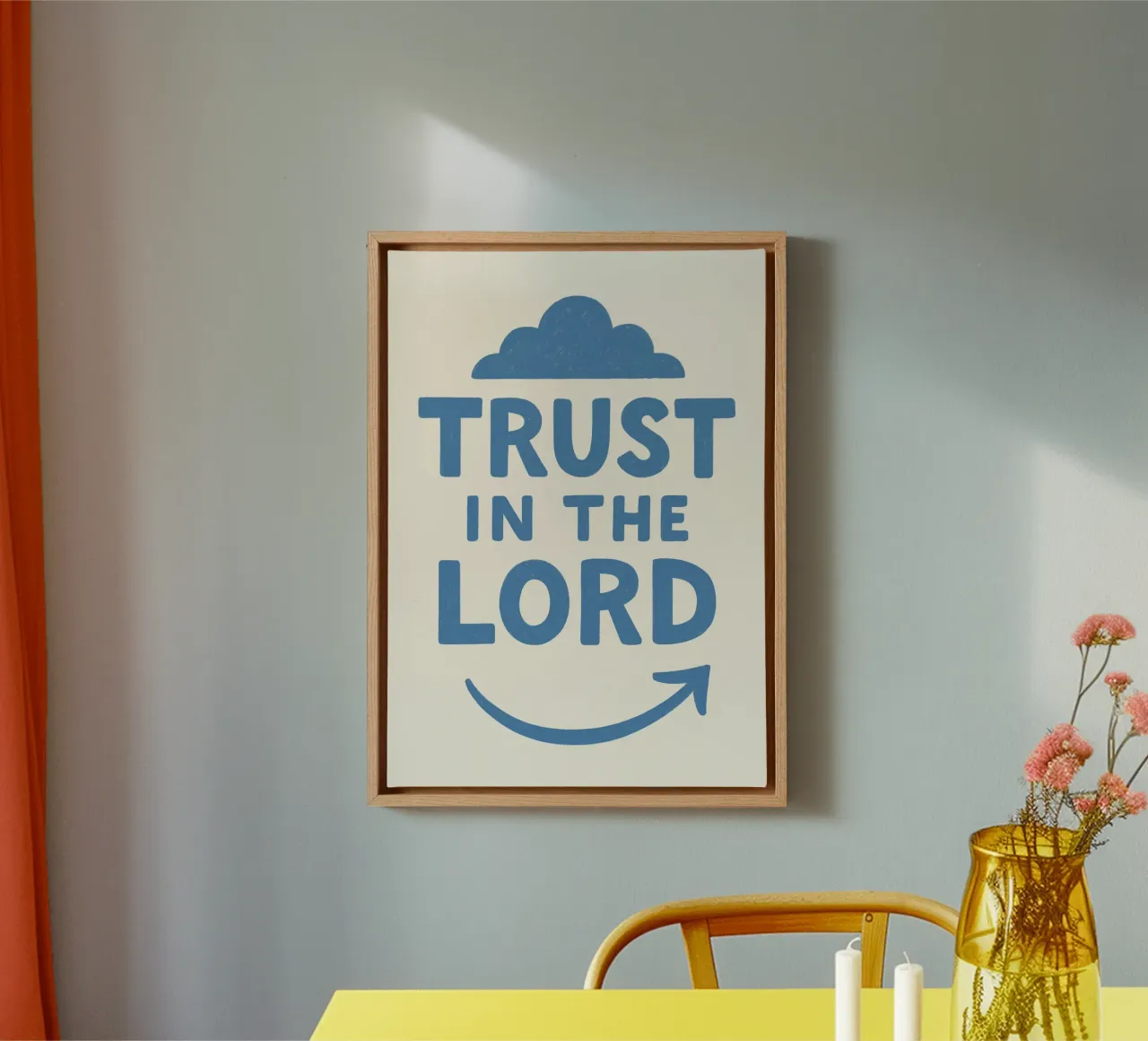 Trust in the Lord - Cloud and Arrow Christian Art canvas with Floater frame by vintagepod