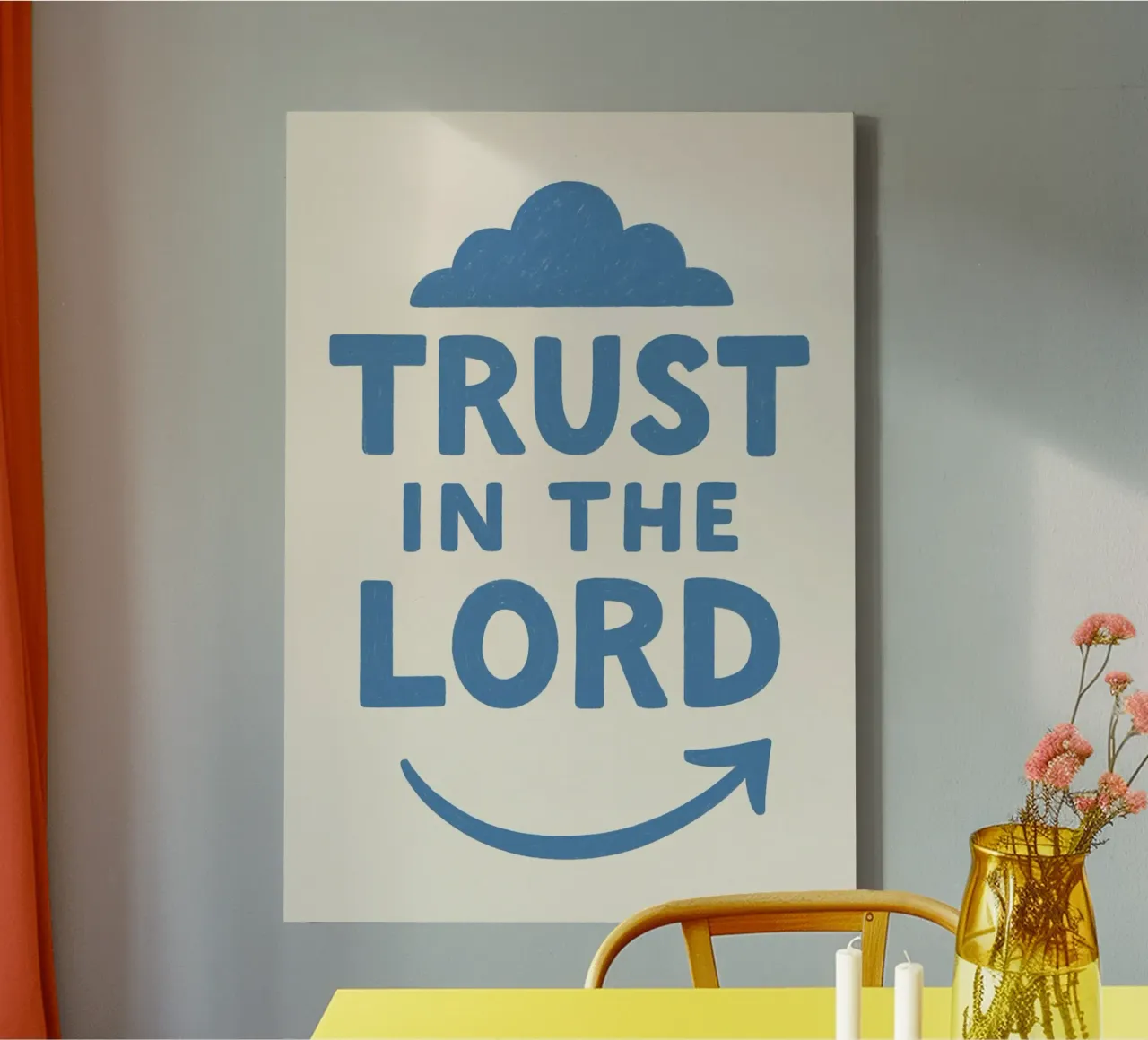 Trust in the Lord - Cloud and Arrow Christian Art canvas with Floater frame by vintagepod
