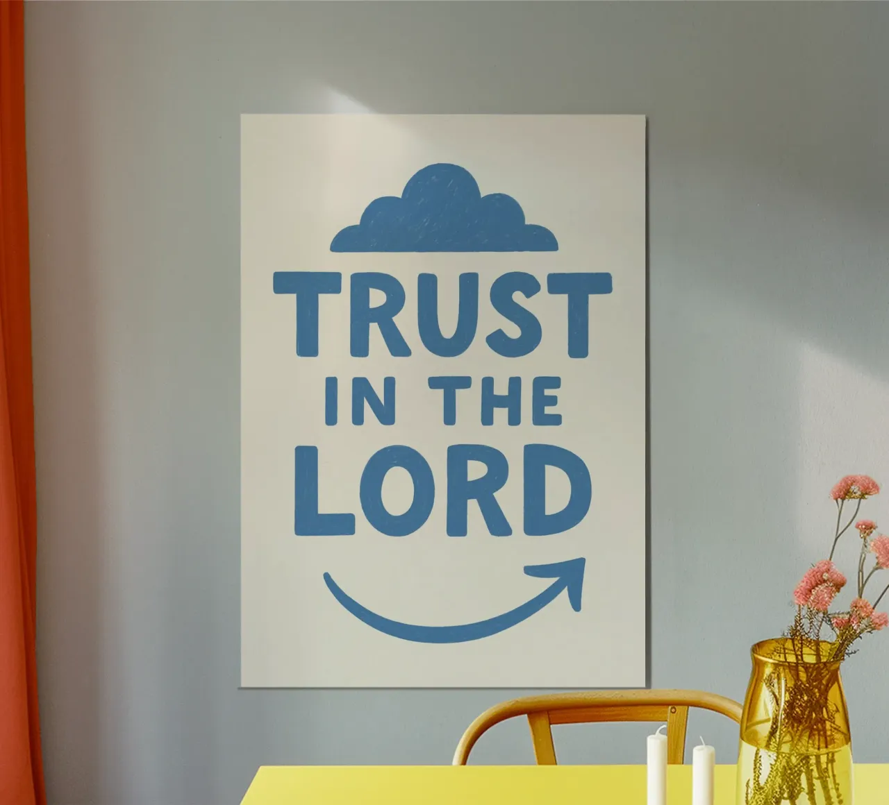 Trust in the Lord - Cloud and Arrow Christian Art poster with aluminum frame by vintagepod
