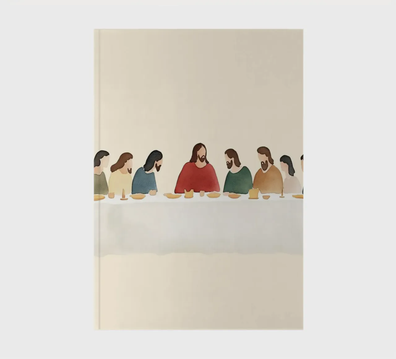 Modern Last Supper - Minimalist Christian Art Print notebook by vintagepod
