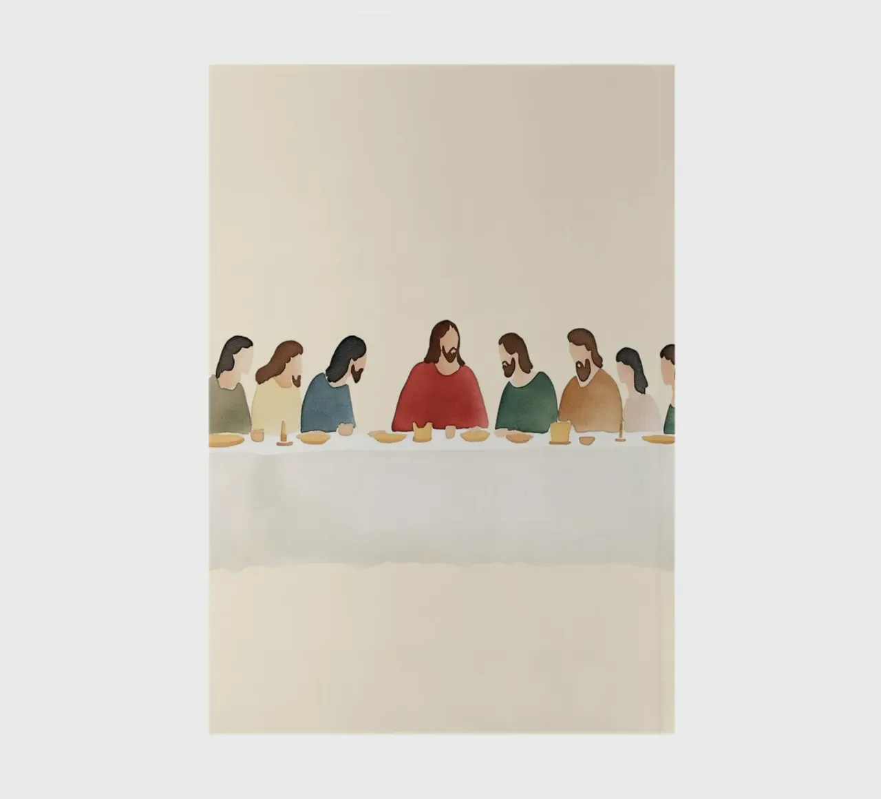 Modern Last Supper - Minimalist Christian Art Print notebook by vintagepod