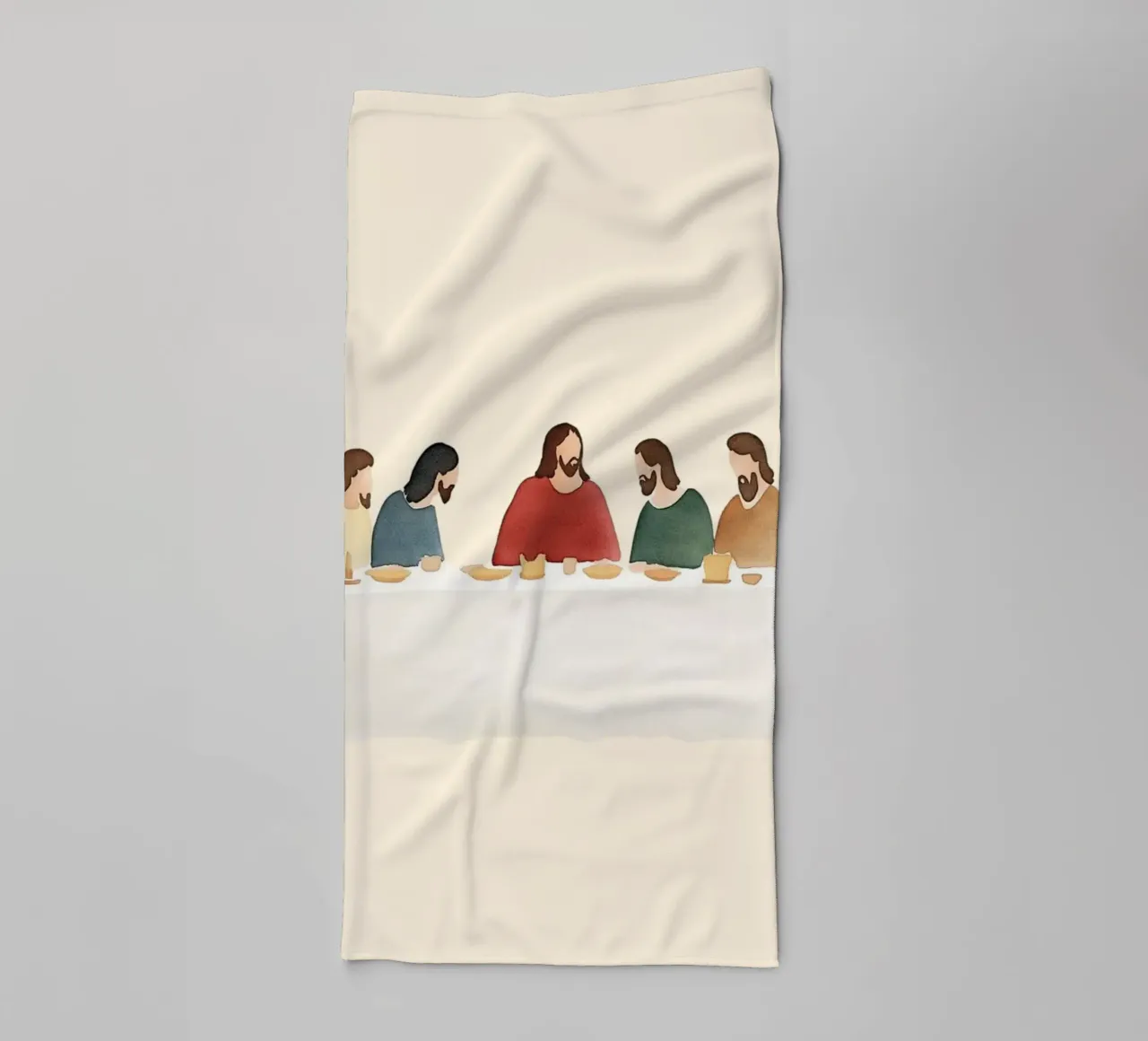 Modern Last Supper - Minimalist Christian Art Print towel by vintagepod