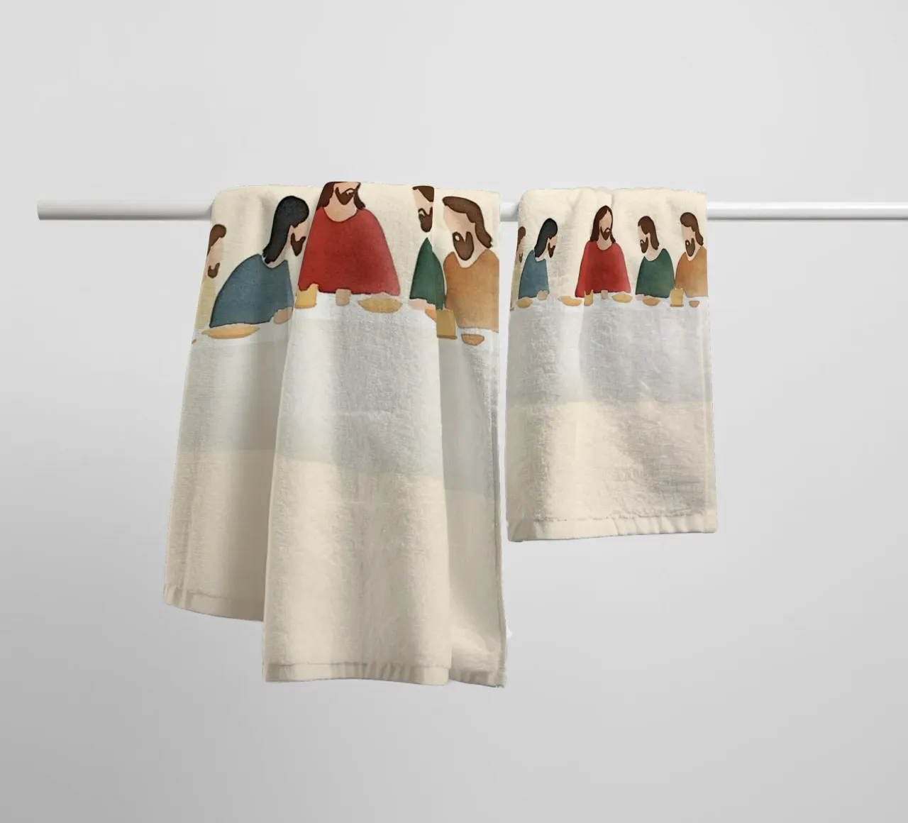 Modern Last Supper - Minimalist Christian Art Print towel by vintagepod