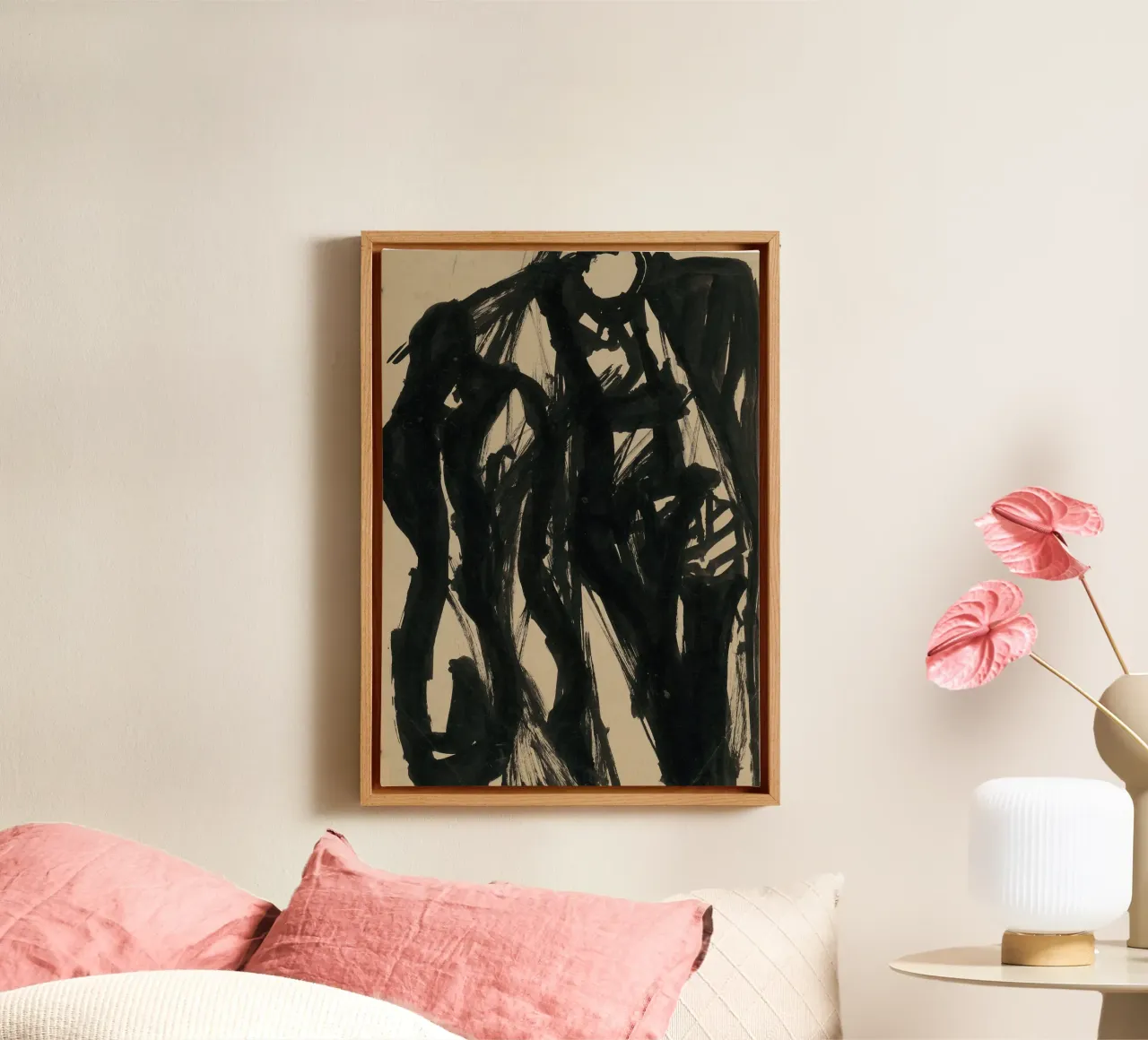 Old man canvas with Floater frame by vintageshop