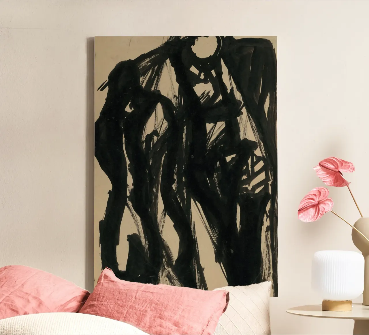 Old man canvas with Floater frame by vintageshop