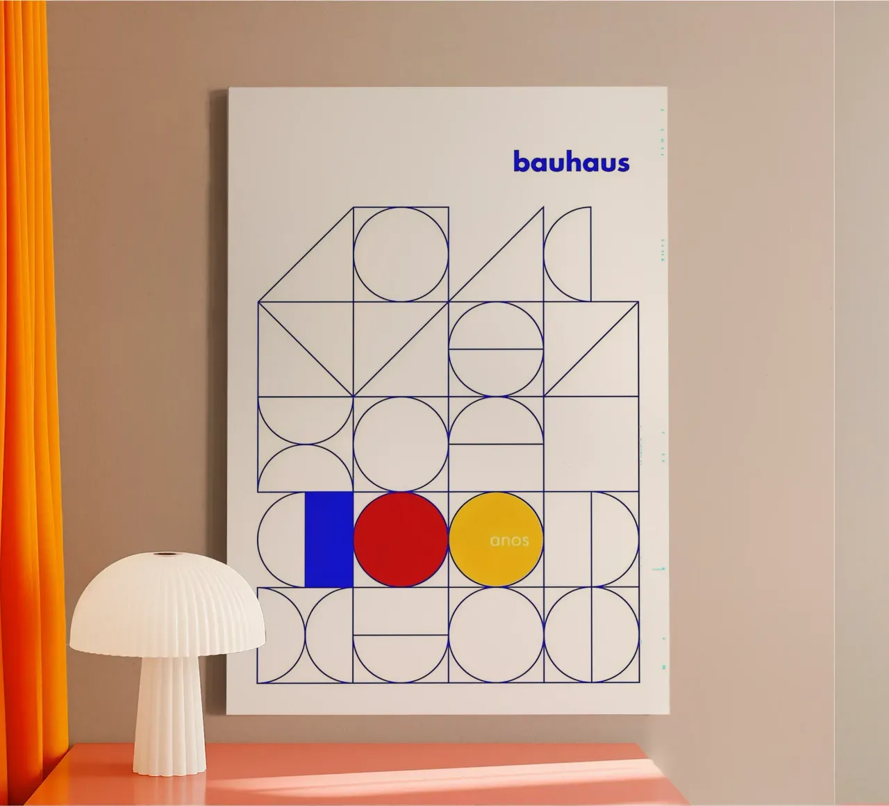 Bauhaus-kunst canvas met Baklijst van Brooke