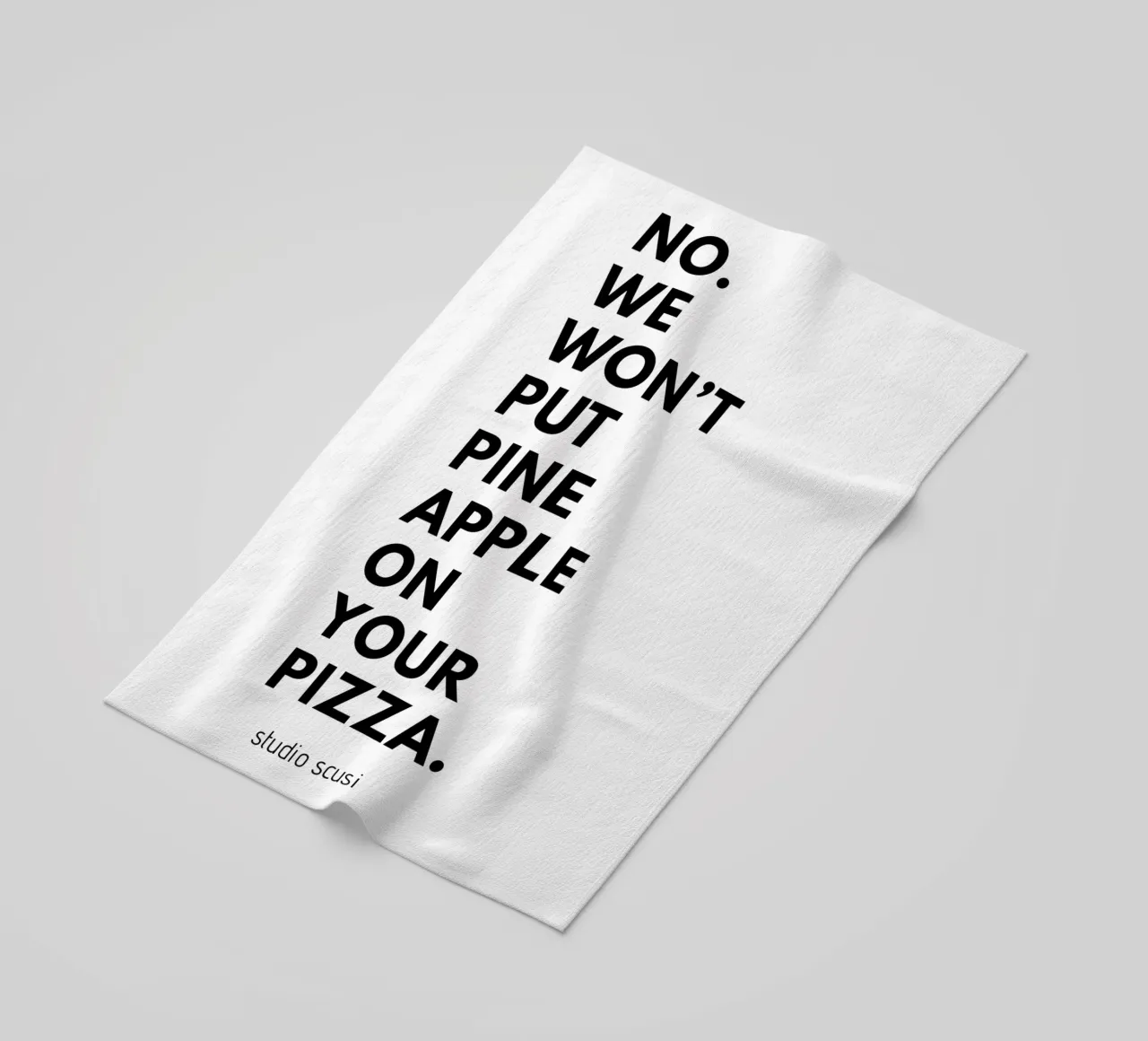 Pizzeria Design: No. We Won't Put Pineapple on your Pizza telo mare da studio scusi