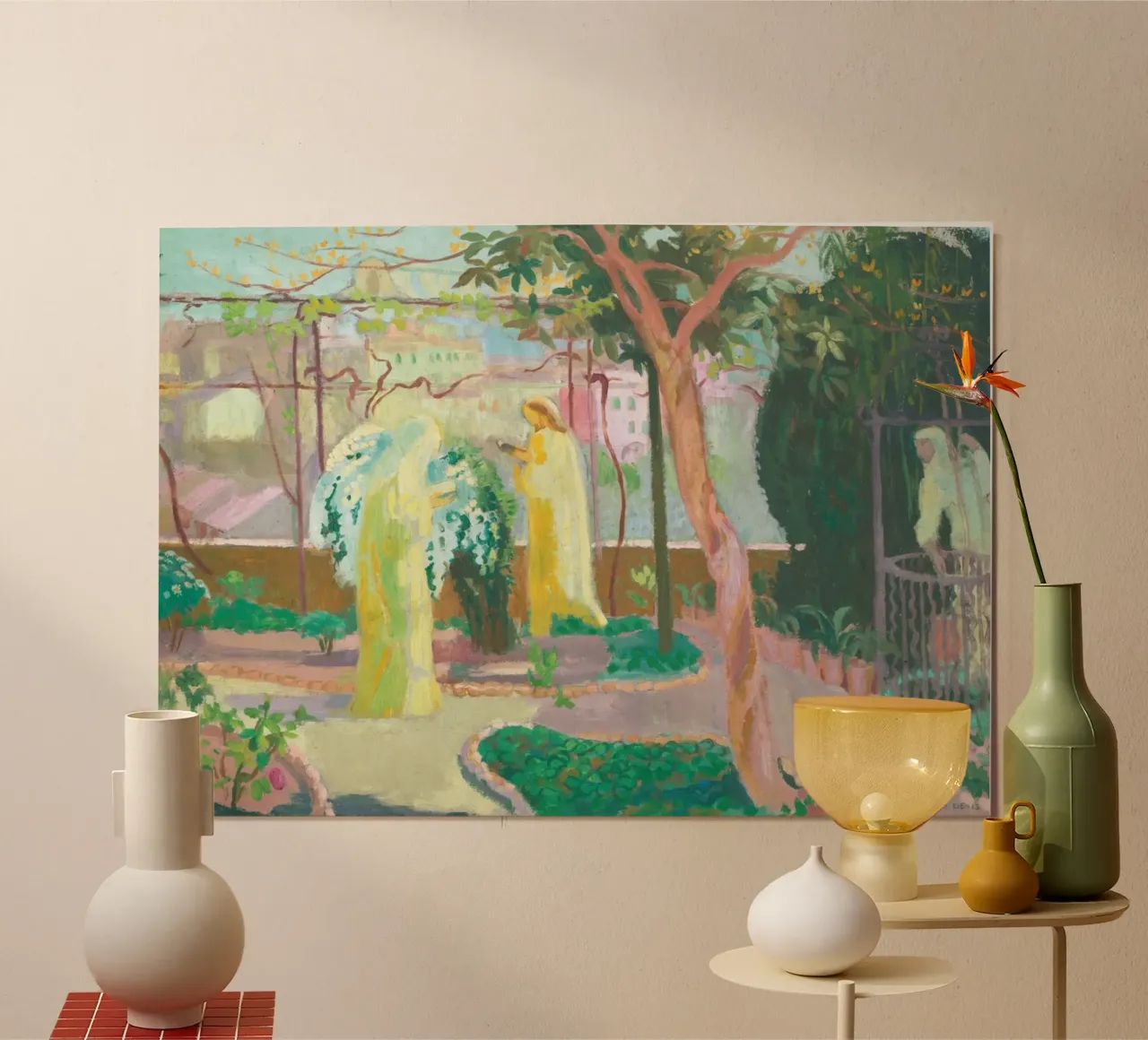 Maurice Denis Jardín de los Olivos Nabis Art Print poster con marco de aluminio de vintagepod