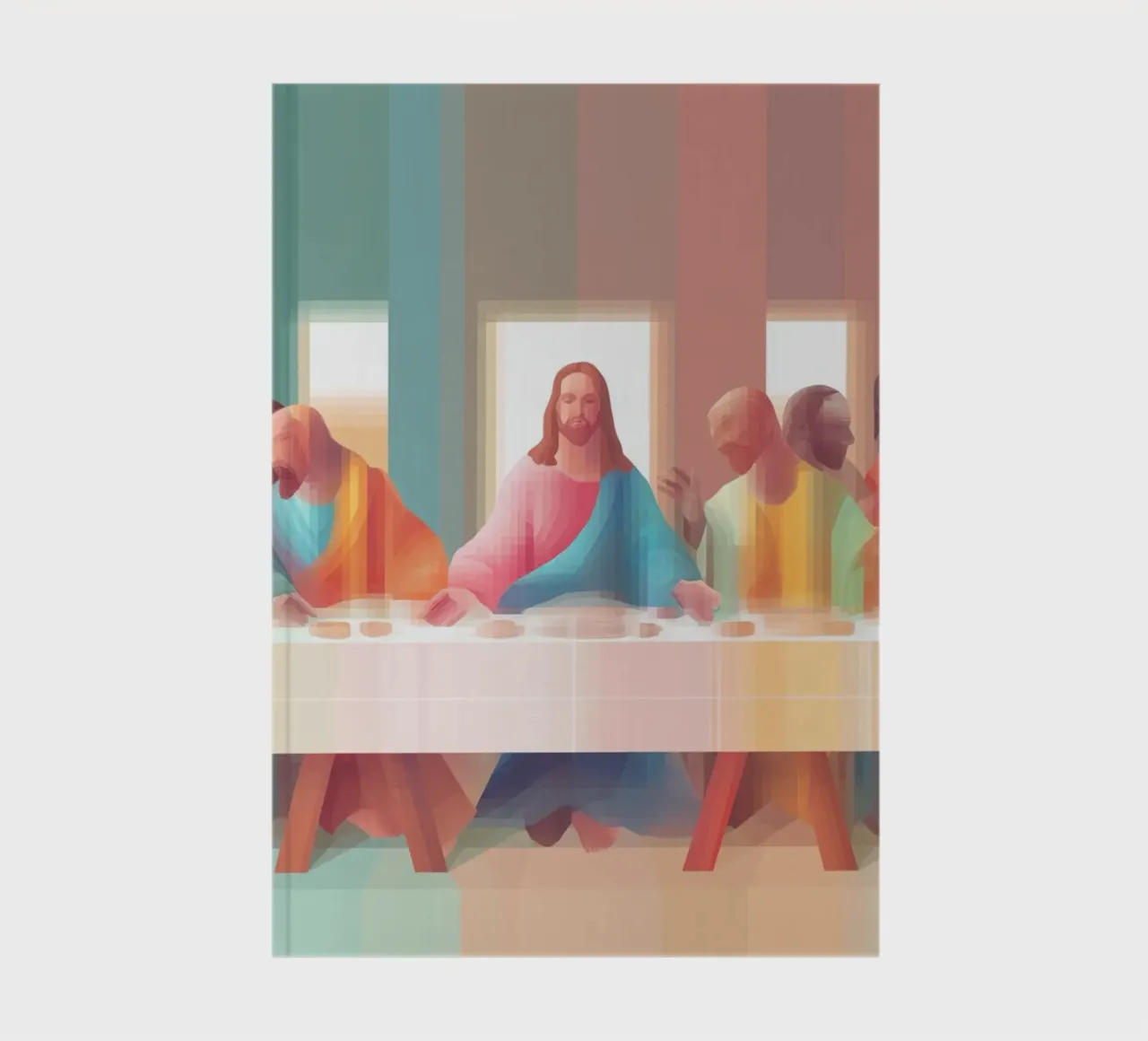 Modern Last Supper, Christian Art Abstract Print notebook by vintagepod