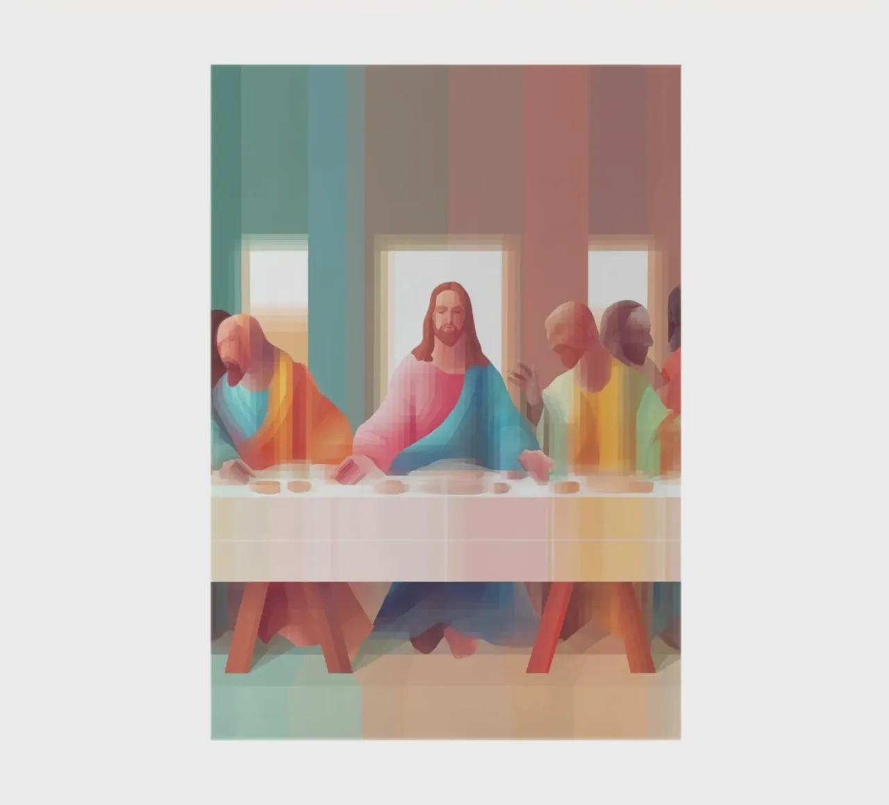 Modern Last Supper, Christian Art Abstract Print notebook by vintagepod