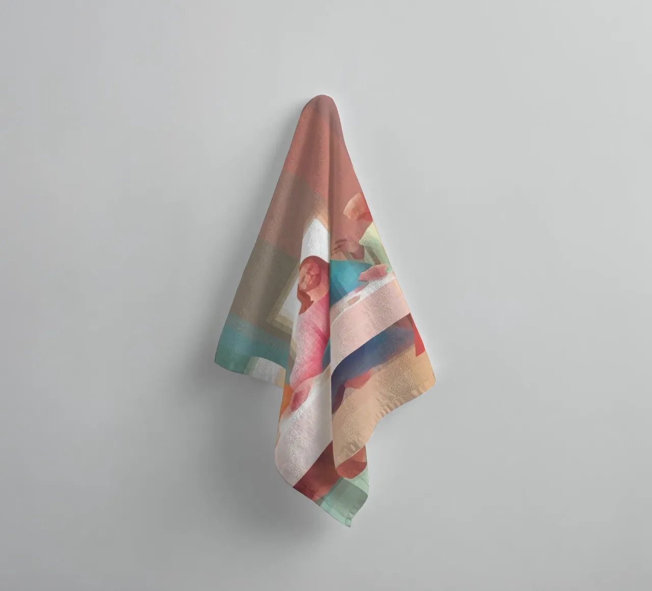Modern Last Supper, Christian Art Abstract Print towel by vintagepod