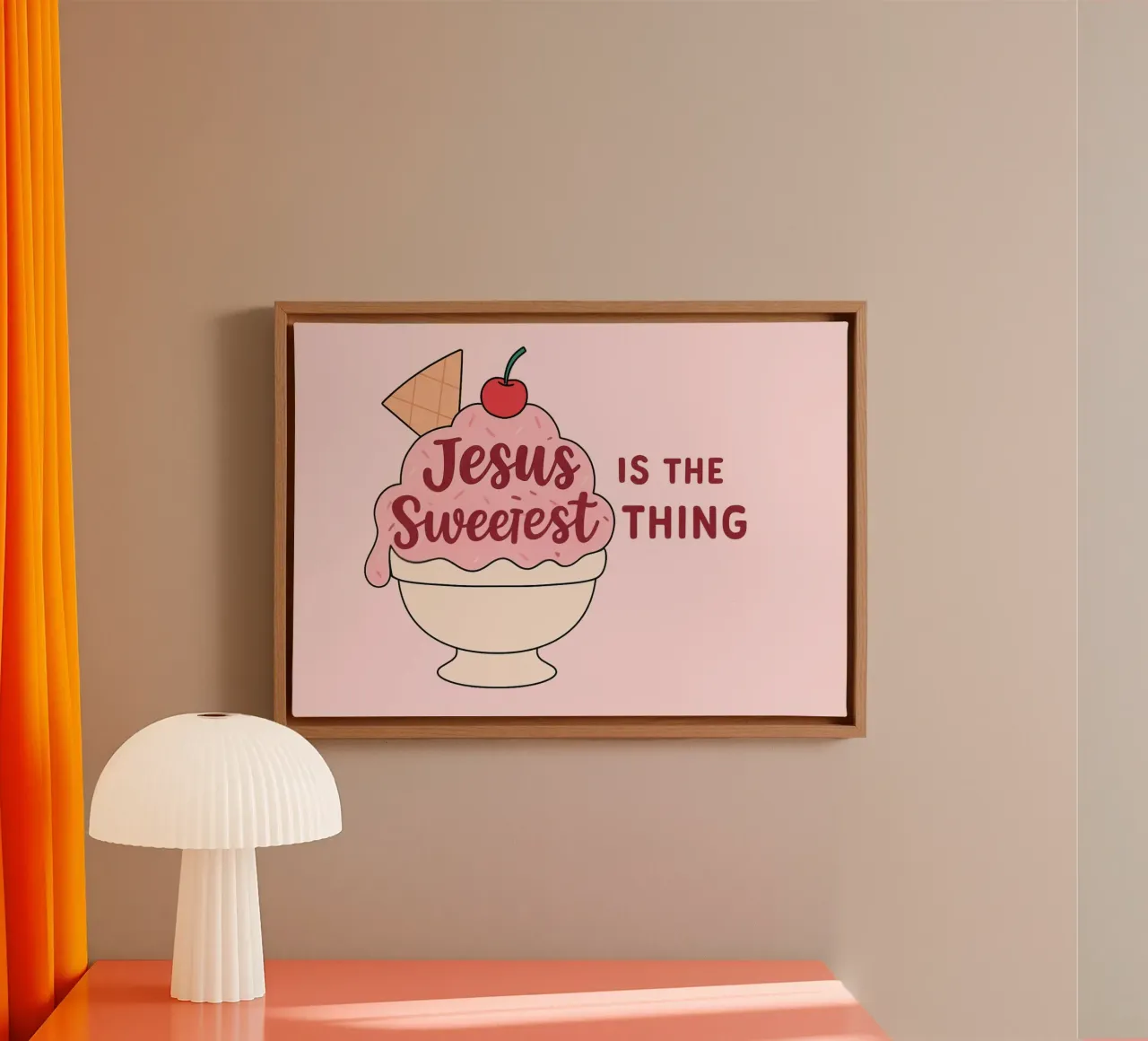 Jezus is het liefste wat er is christelijke kunst canvas met Baklijst van vintagepod