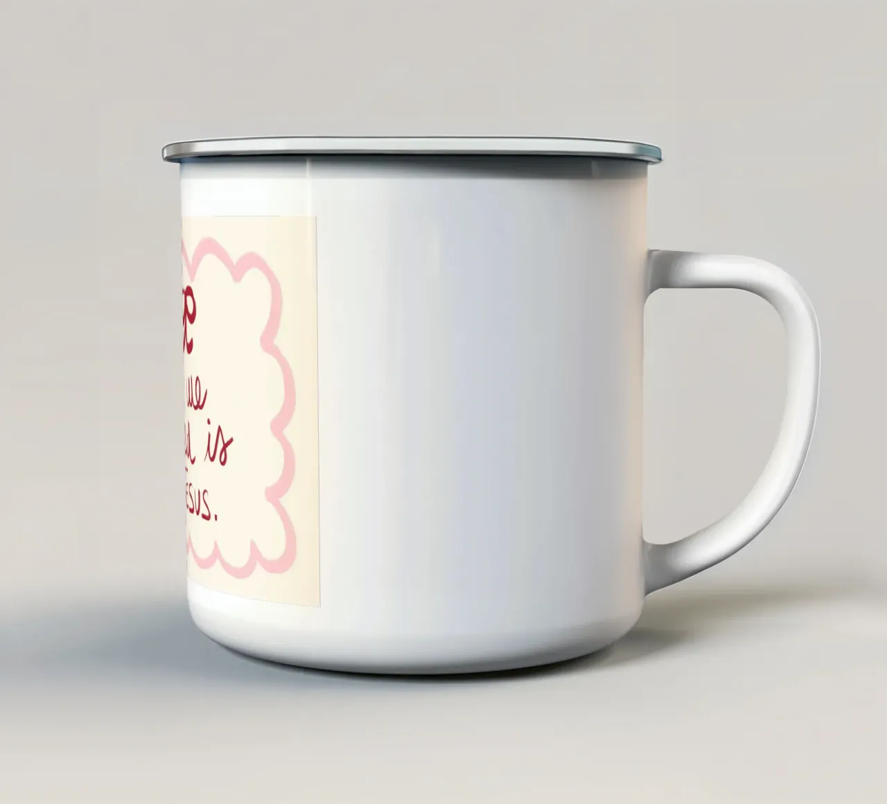 "Poster cristiano "All We Need Is Jesus tazza in smalto da vintagepod