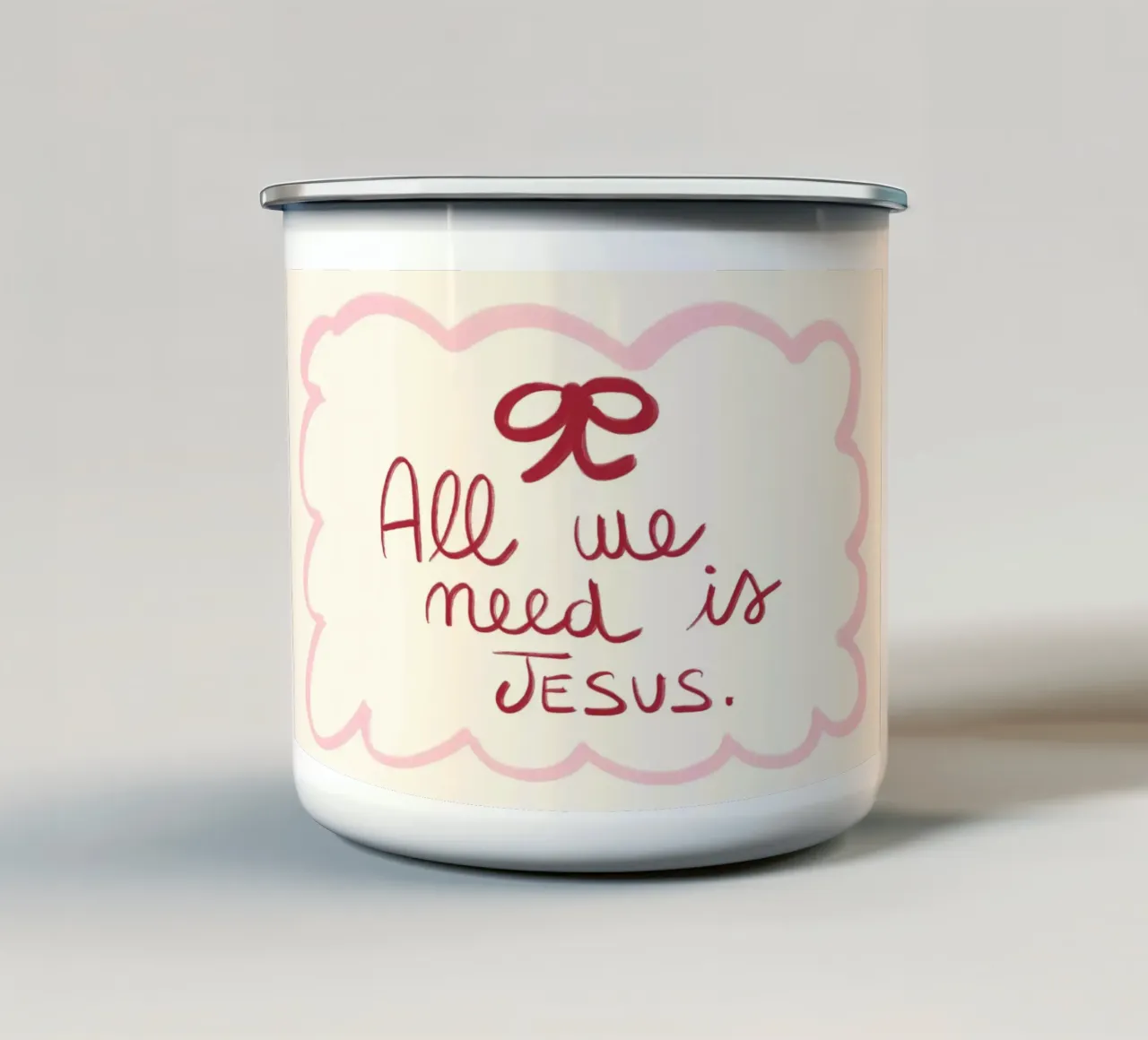 "Poster cristiano "All We Need Is Jesus tazza in smalto da vintagepod