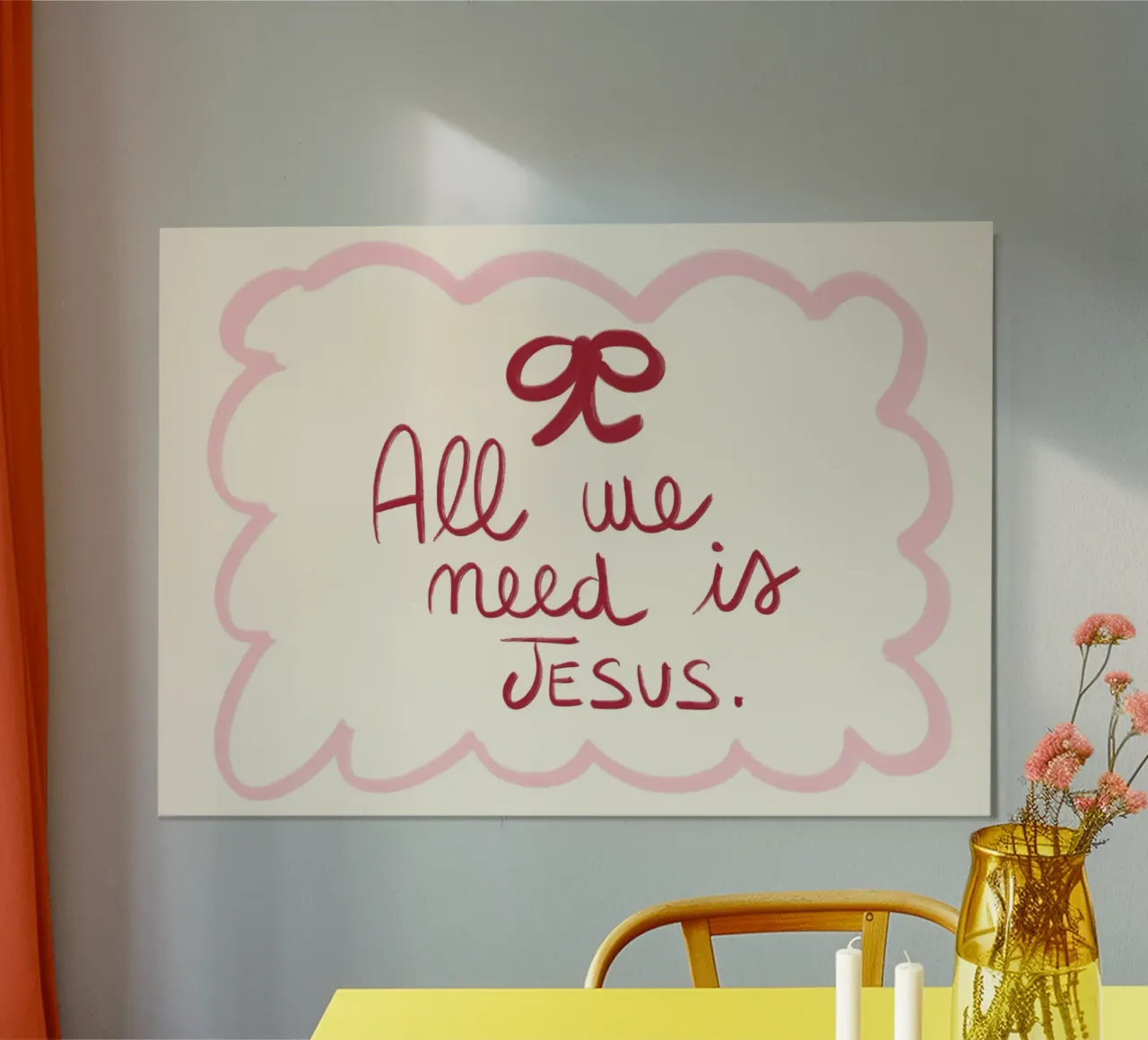 "Poster cristiano "All We Need Is Jesus poster con telaio in legno da vintagepod