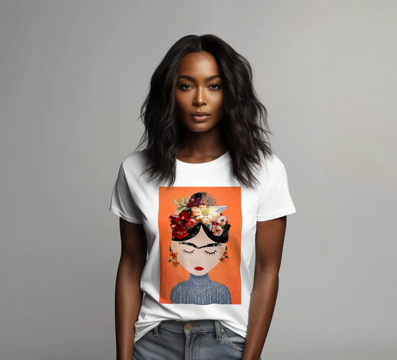 Frida (Orange) t-shirt ajusté pour femmes de treechild