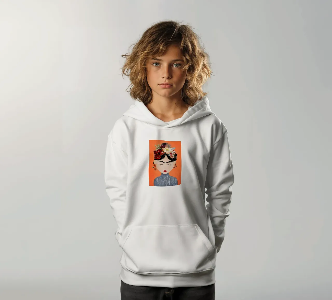 Frida (Orange) sweat à capuche enfant de treechild