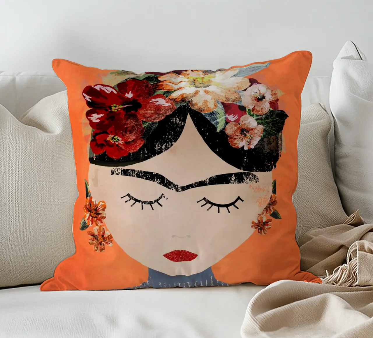 Frida (Orange) coussin de treechild