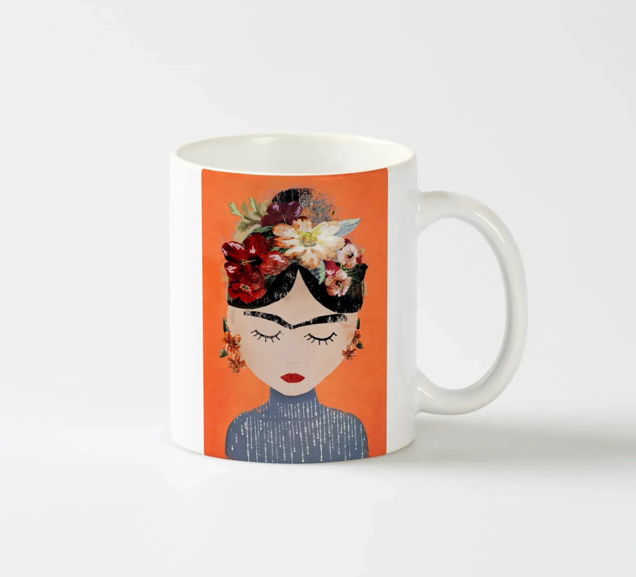 Frida (Orange) mug en céramique de treechild