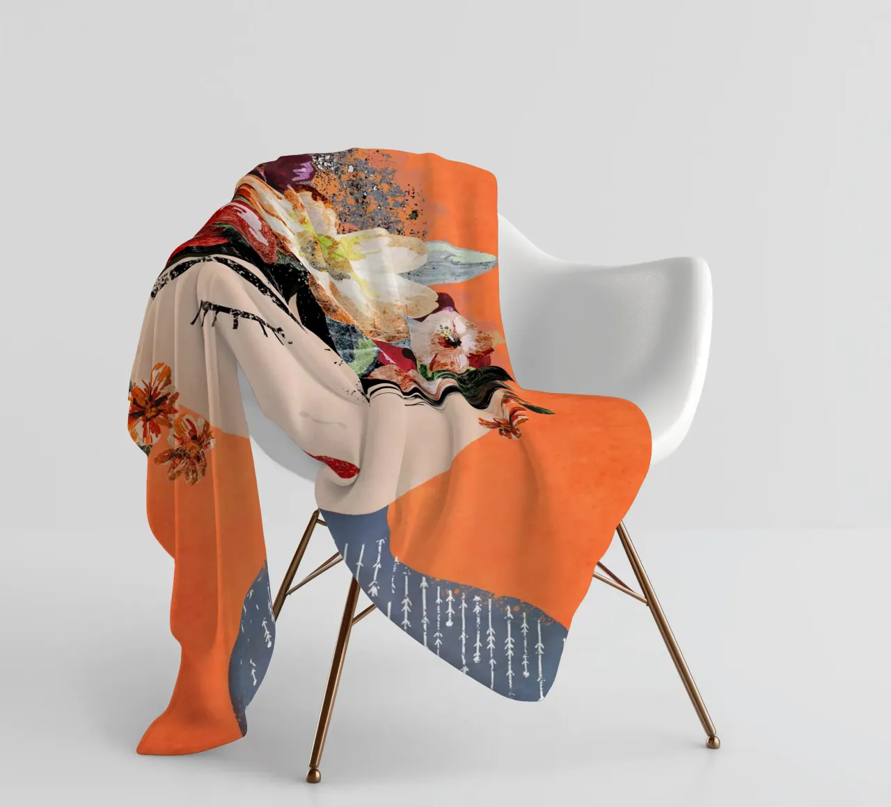 Frida (Orange) plaid polaire de treechild