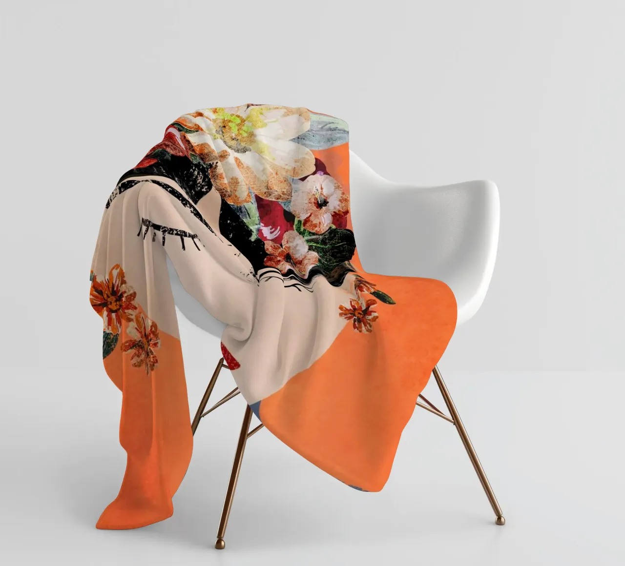 Frida (Orange) plaid polaire de treechild