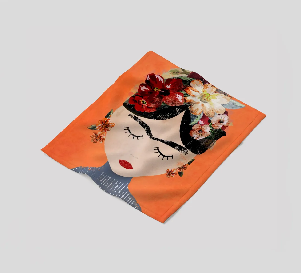 Frida (Orange) plaid polaire de treechild