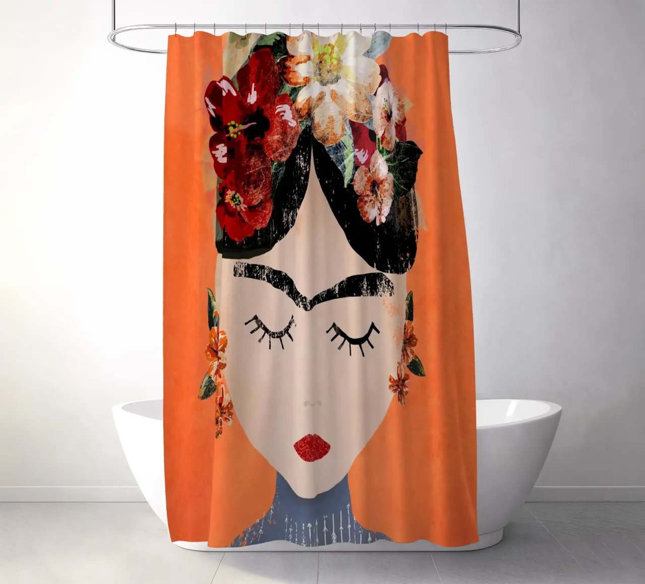 Frida (Orange) rideau de douche de treechild