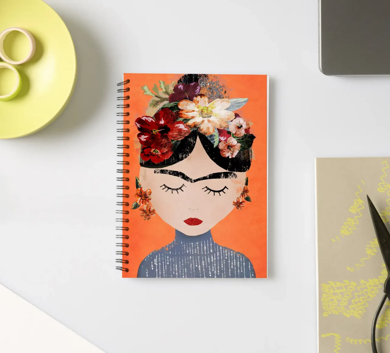 Frida (Orange) carnet à spirale de treechild