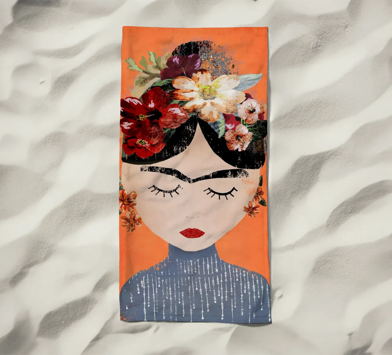 Frida (Orange) serviette de plage de treechild