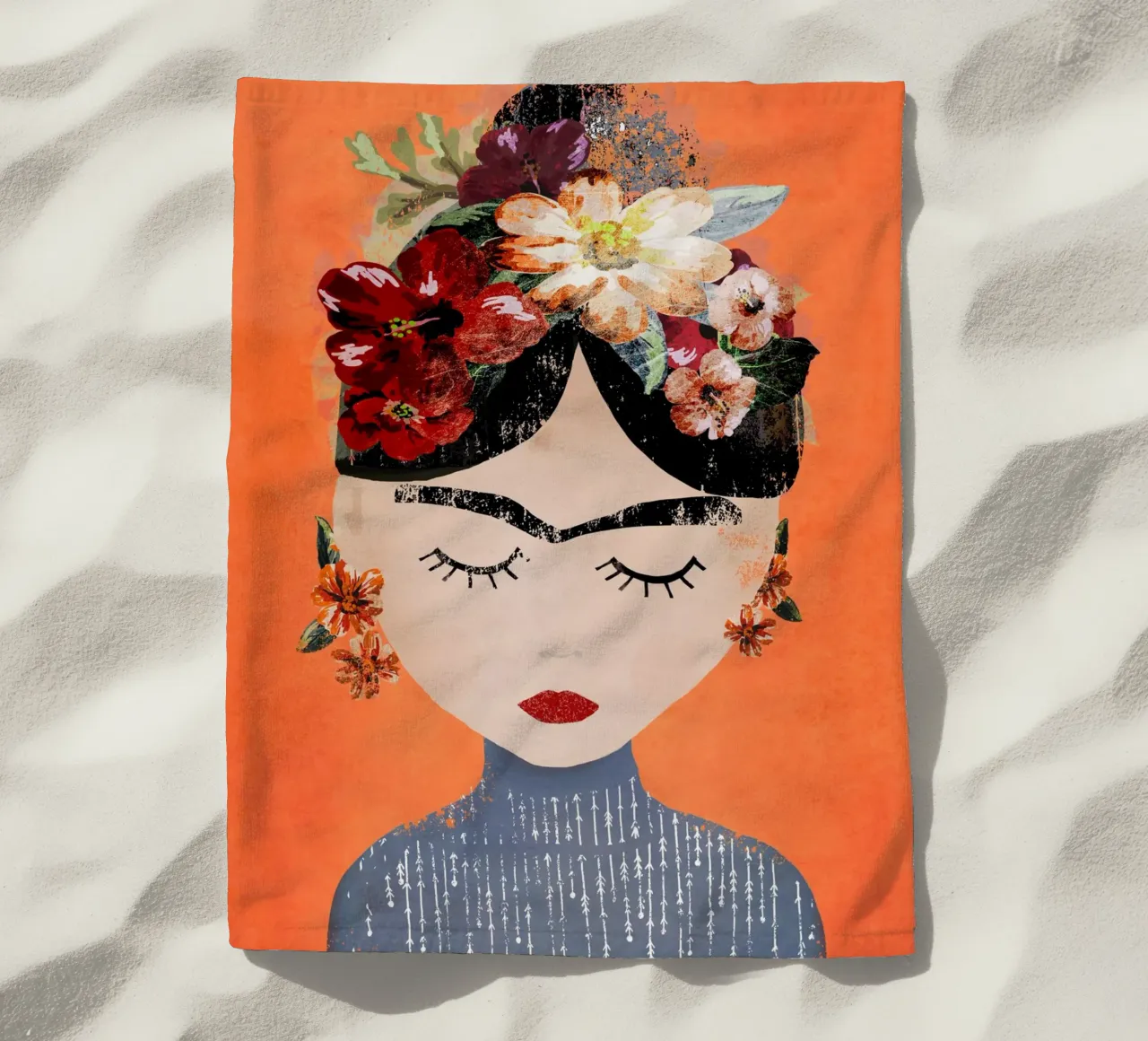 Frida (Orange) serviette de plage de treechild