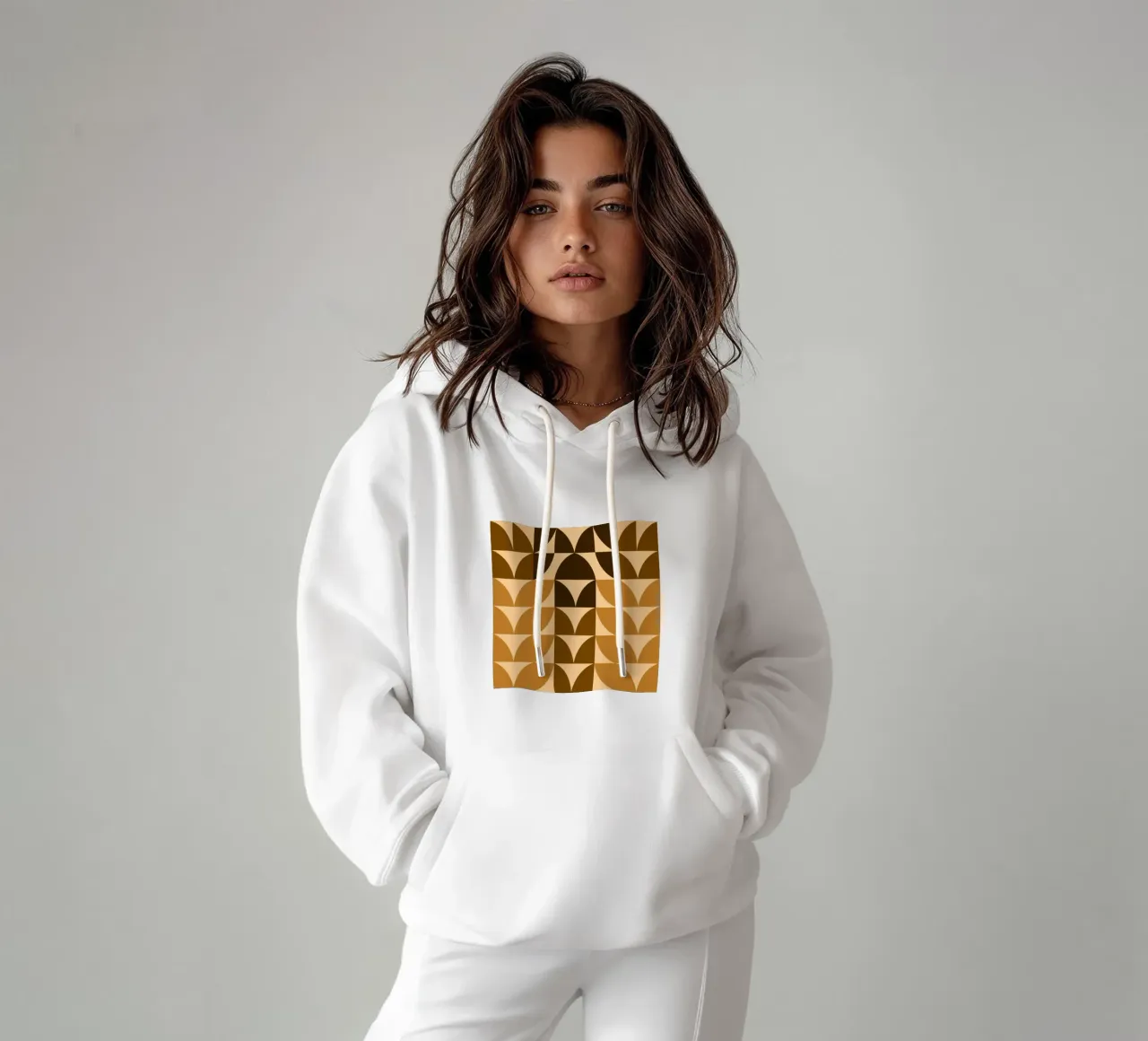 Foglie d'autunno geometriche astratte felpa con cappuccio da MirimoArt