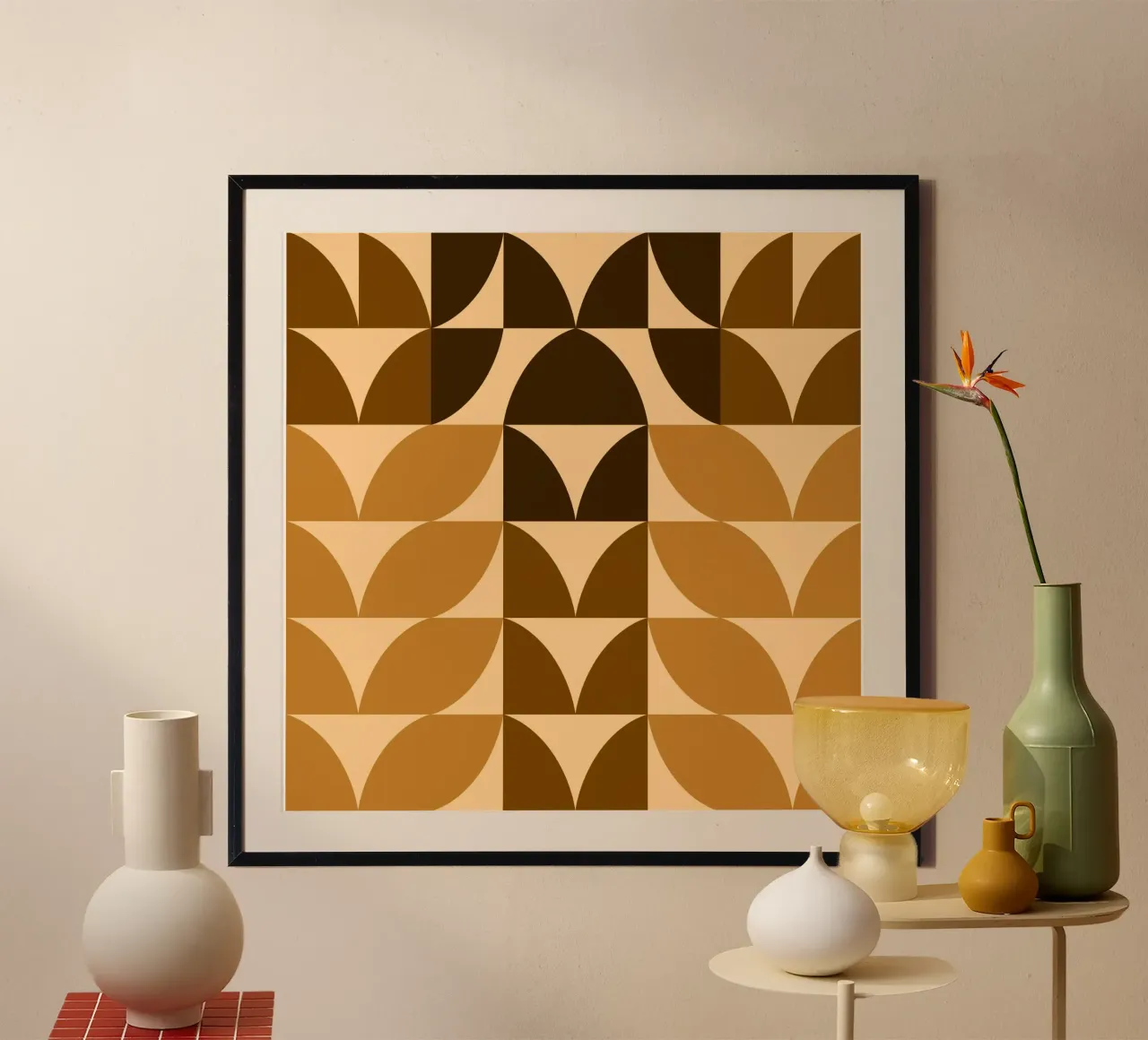 Herbstblätter Geometrisch Abstrakt Poster von MirimoArt