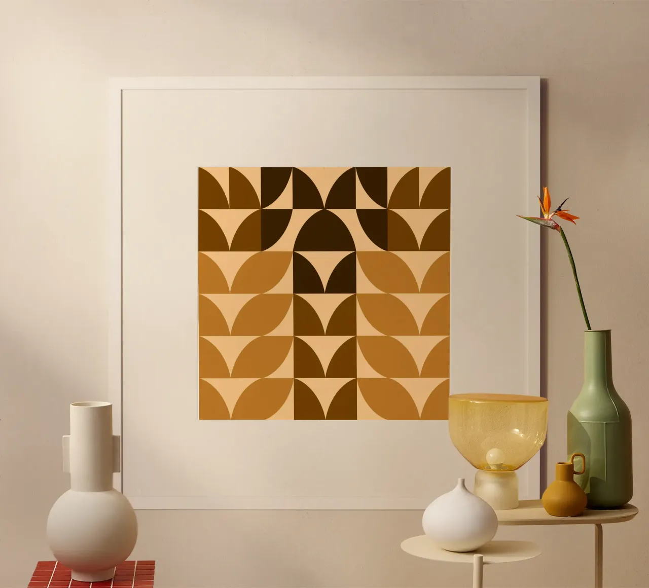 Herbstblätter Geometrisch Abstrakt Poster von MirimoArt
