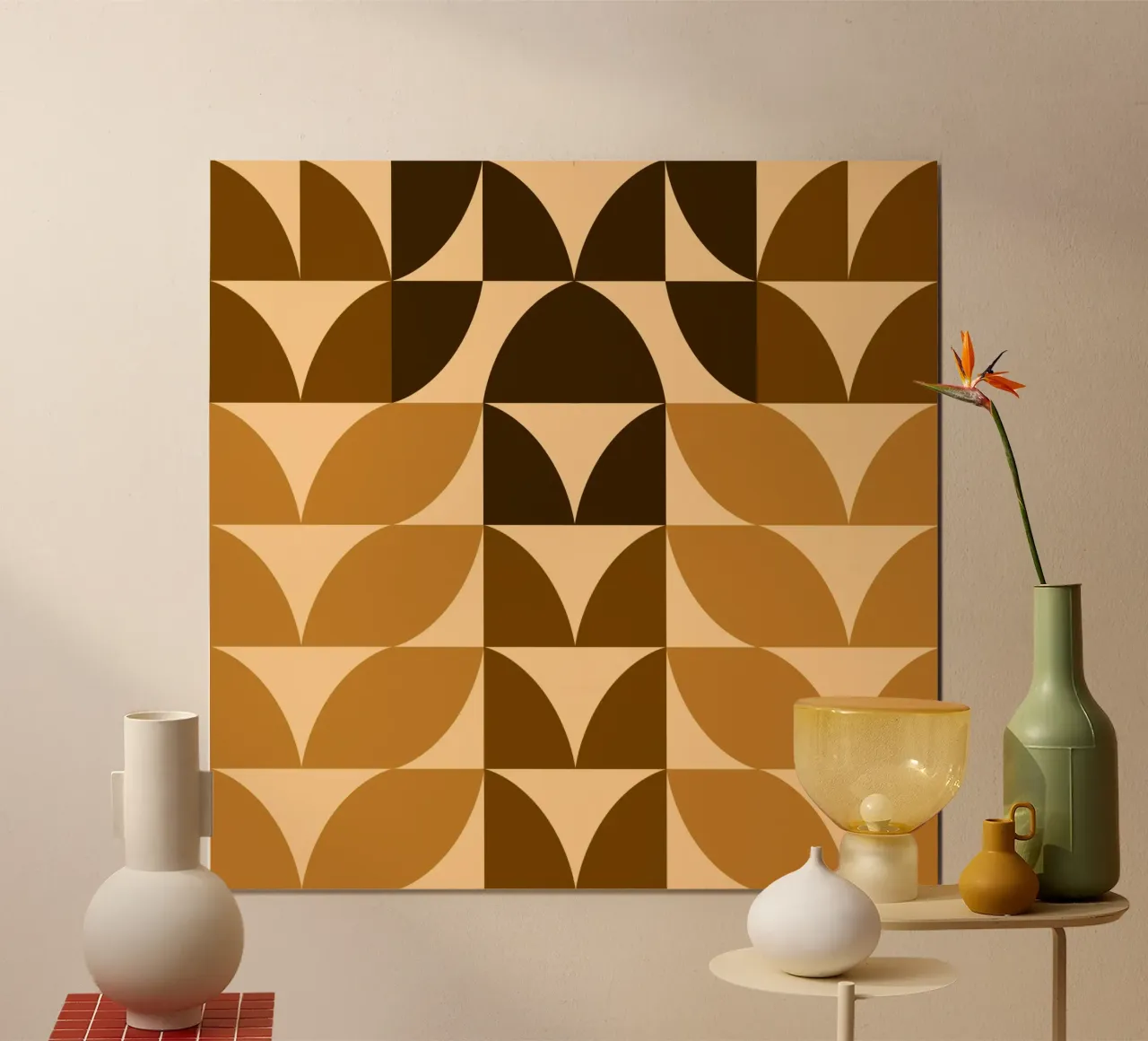 Herbstblätter Geometrisch Abstrakt Poster von MirimoArt