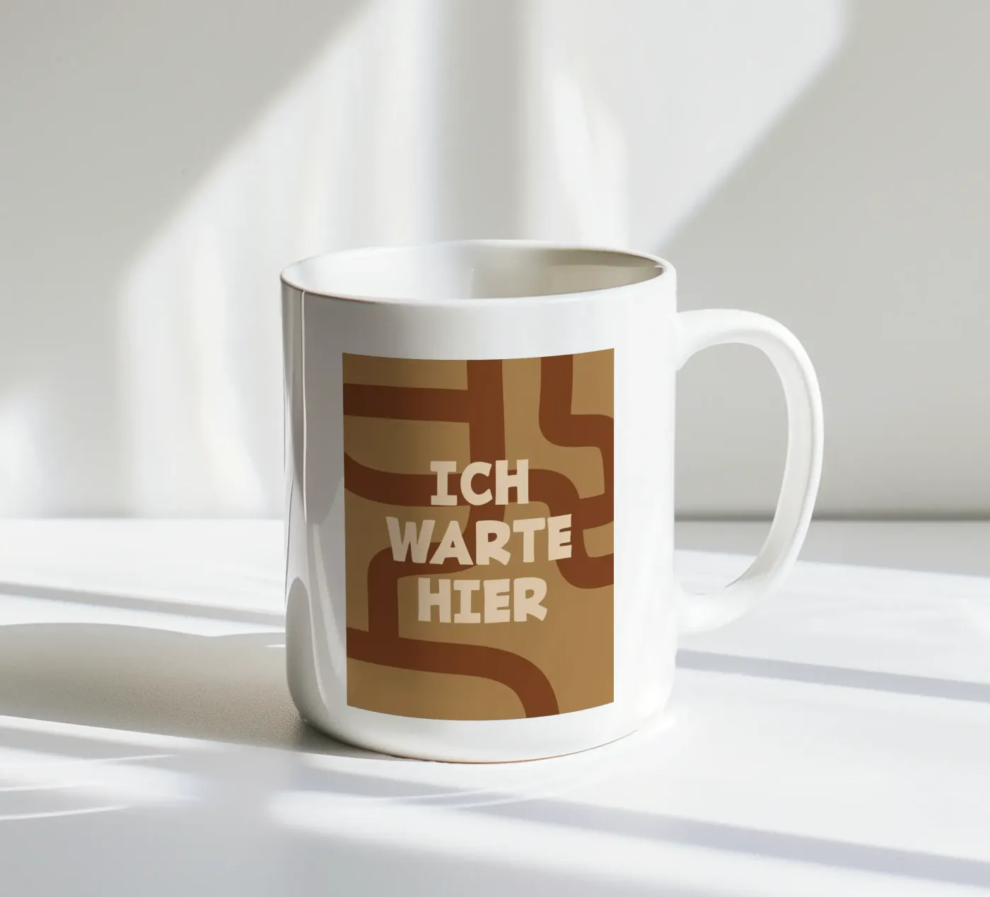 I wait here ceramic mug by MODERN NUANCE