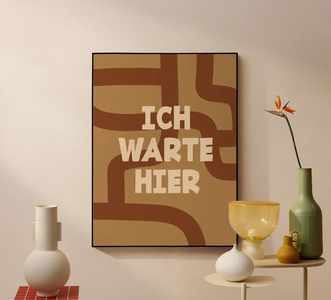 Ik wacht hier acryl van MODERN NUANCE