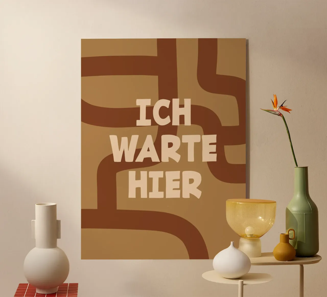 Ik wacht hier acryl van MODERN NUANCE