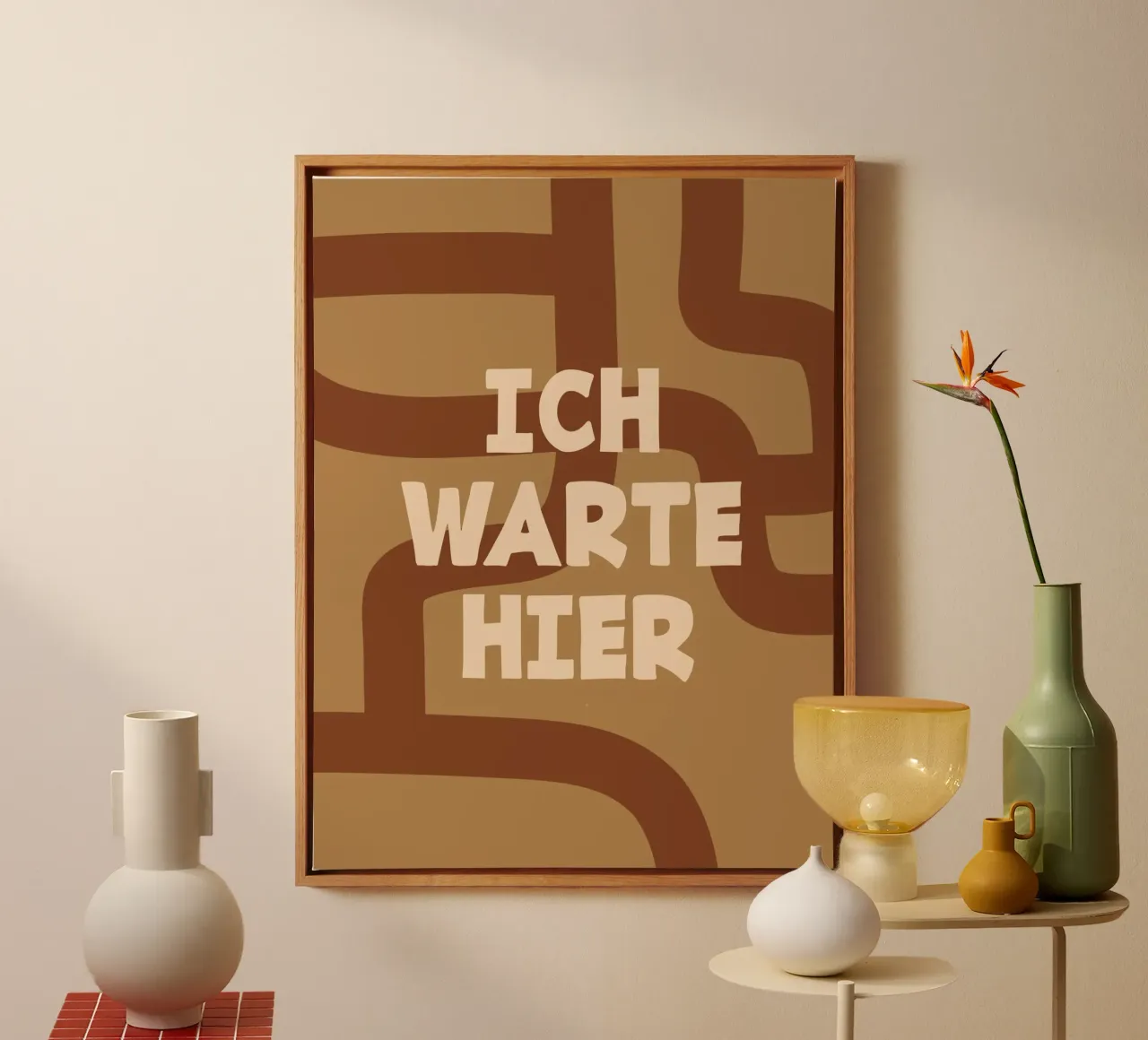 I wait here canvas with Floater frame by MODERN NUANCE