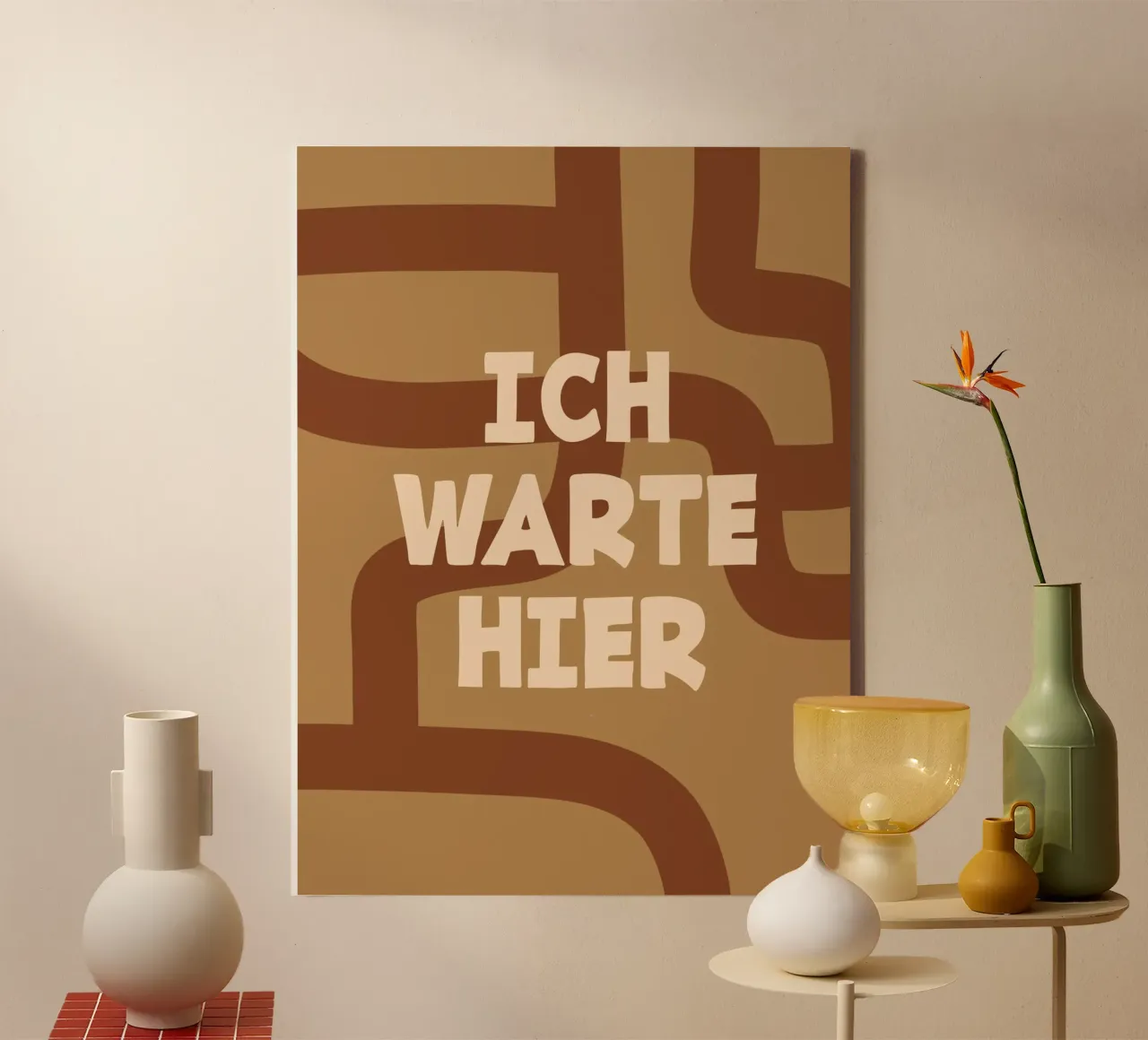I wait here canvas with Floater frame by MODERN NUANCE