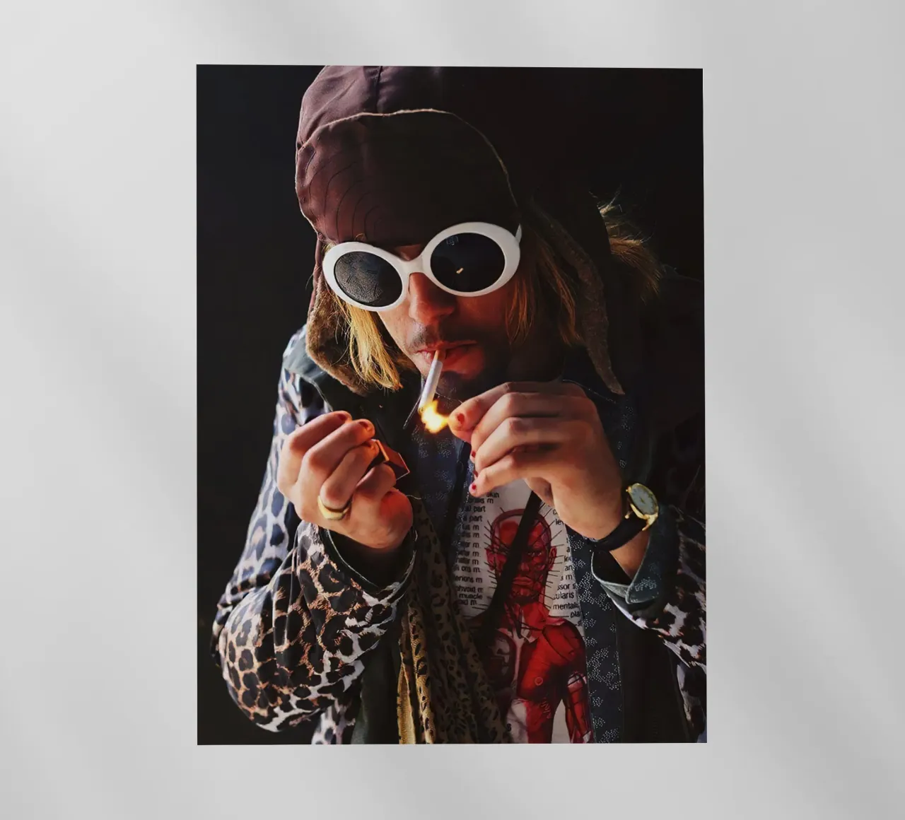 Kurt Cobain Nirvana pellicola backlit da Musadad Shop