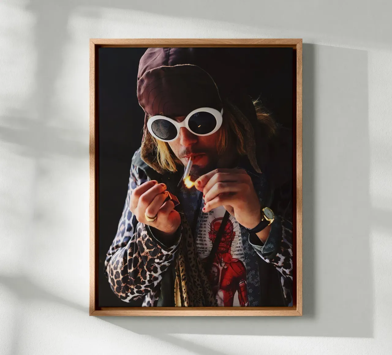 Kurt Cobain Nirvana tela con Cornice a cassetta da Musadad Shop