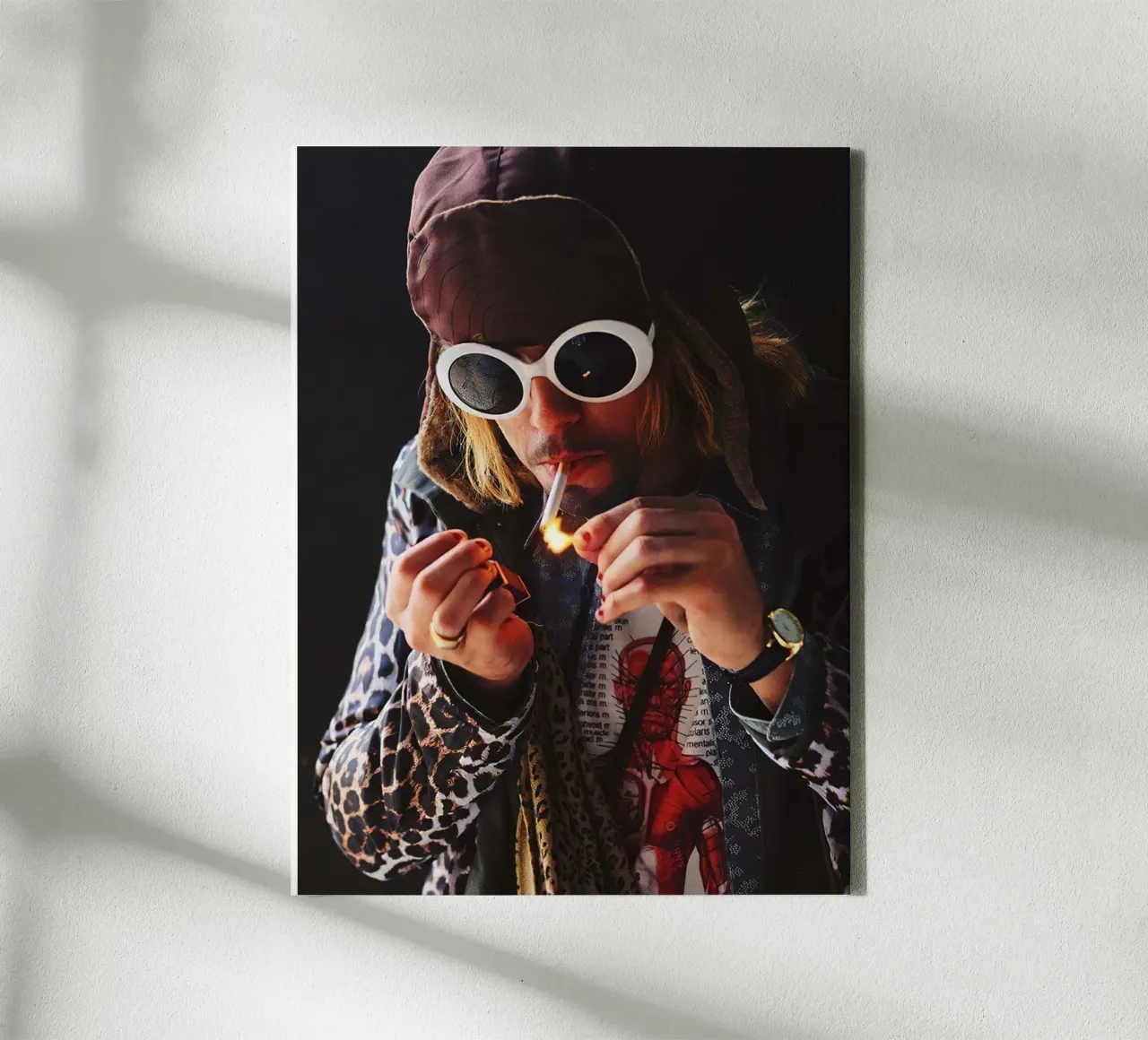 Kurt Cobain Nirvana tela con Cornice a cassetta da Musadad Shop