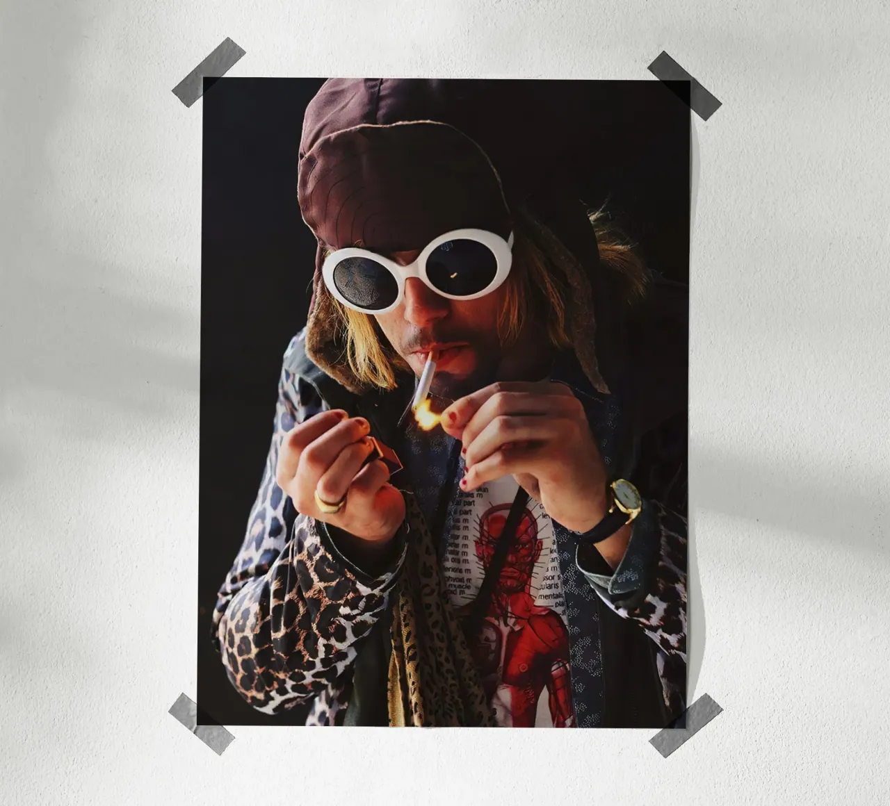 Kurt Cobain Nirvana poster con telaio in alluminio da Musadad Shop