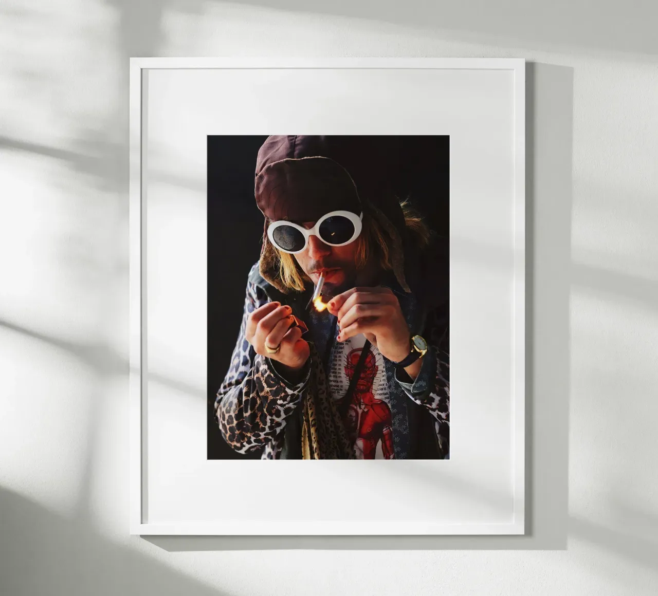 Kurt Cobain Nirvana poster con telaio in alluminio da Musadad Shop