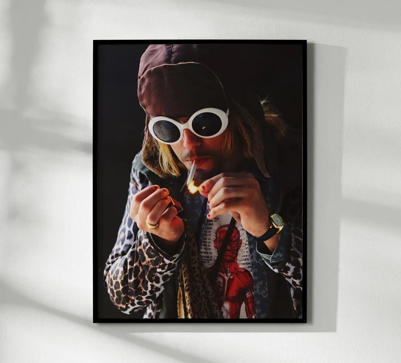 Kurt Cobain Nirvana poster con telaio in alluminio da Musadad Shop
