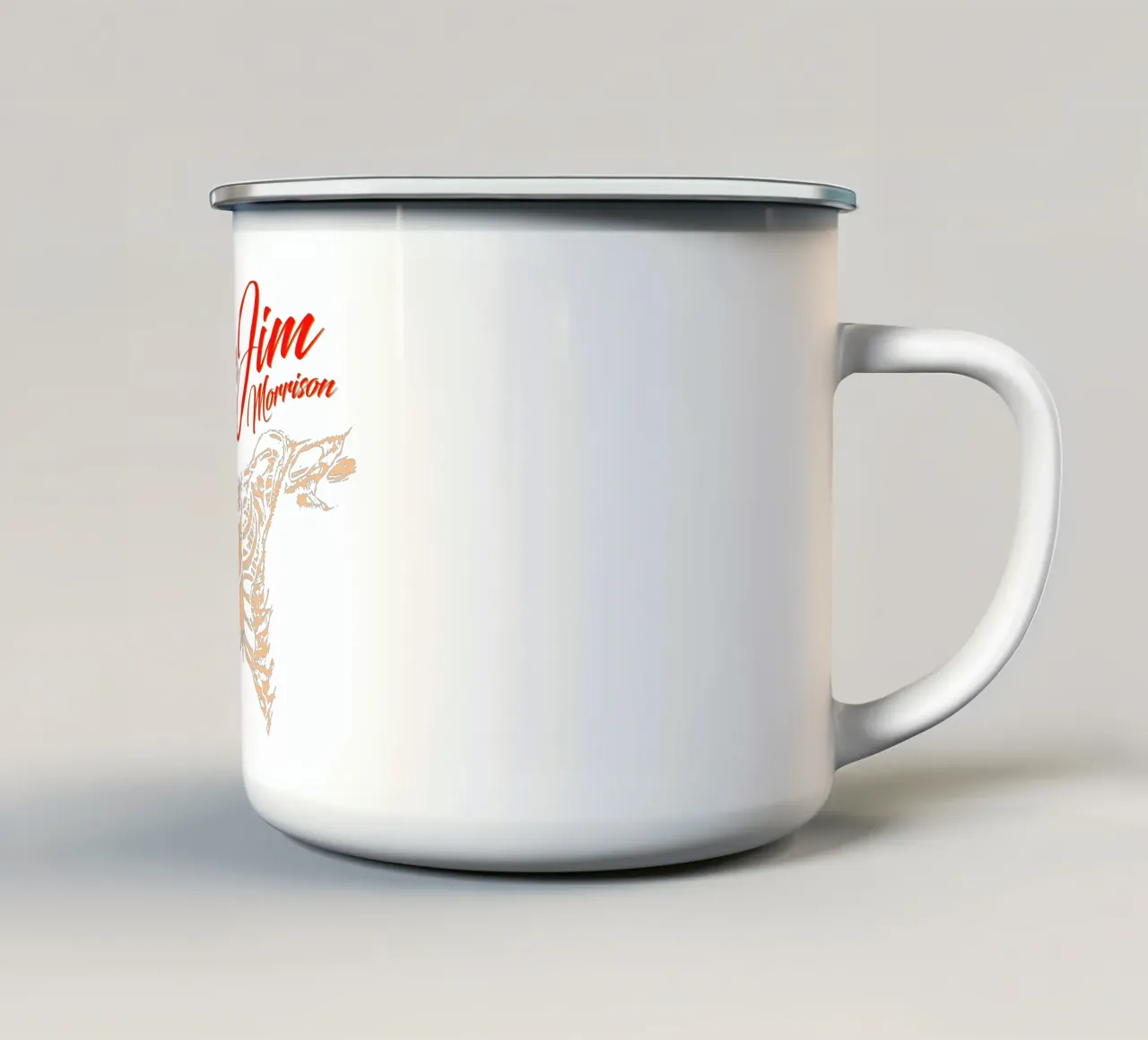 silhouette rock di jim morrison tazza in smalto da mannys_artt