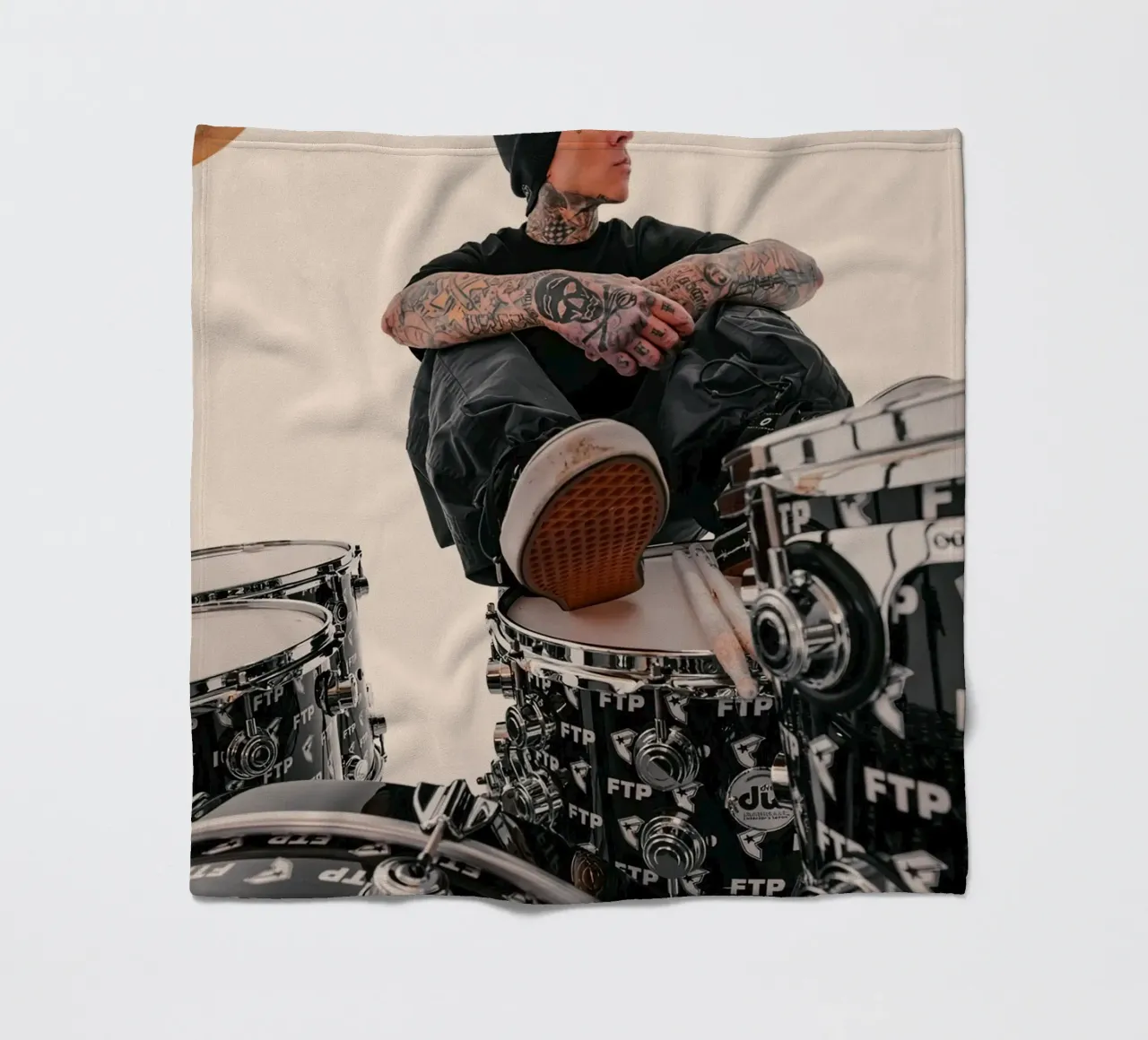 Travis Barker Blink 182 coperta in pile da Musadad Shop