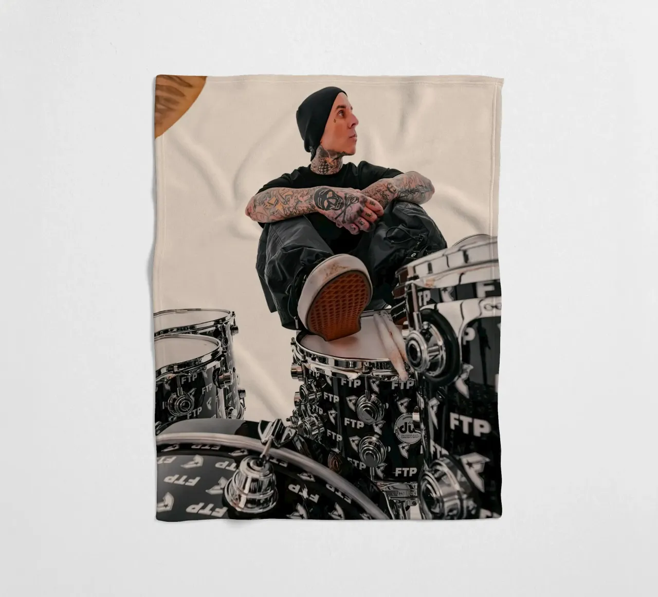 Travis Barker Blink 182 coperta in pile da Musadad Shop