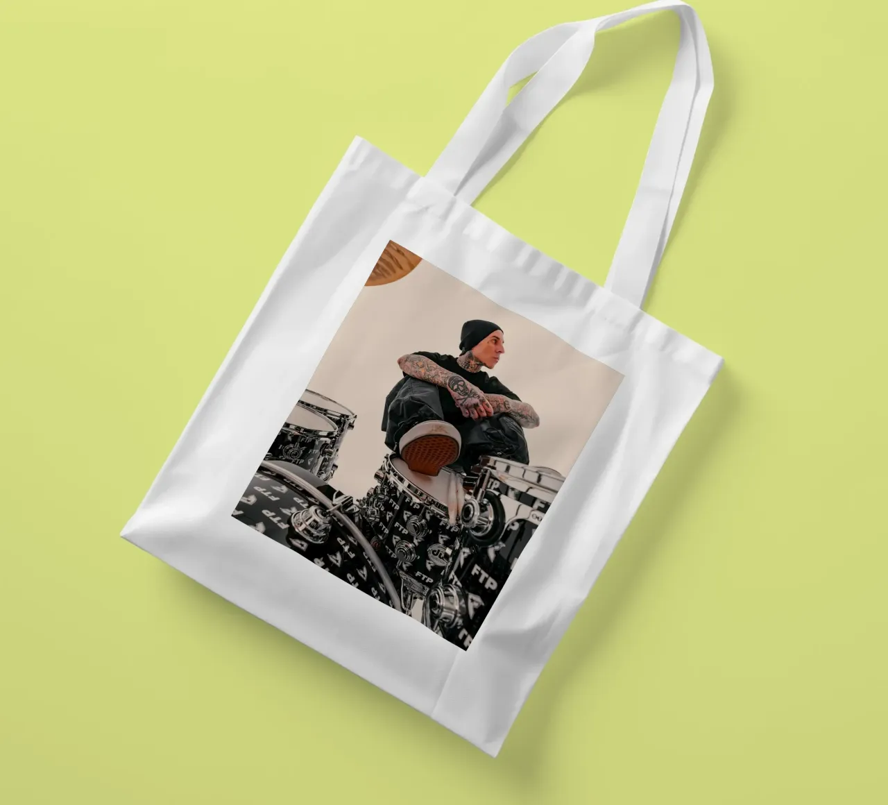Travis Barker Blink 182 borsa in juta da Musadad Shop